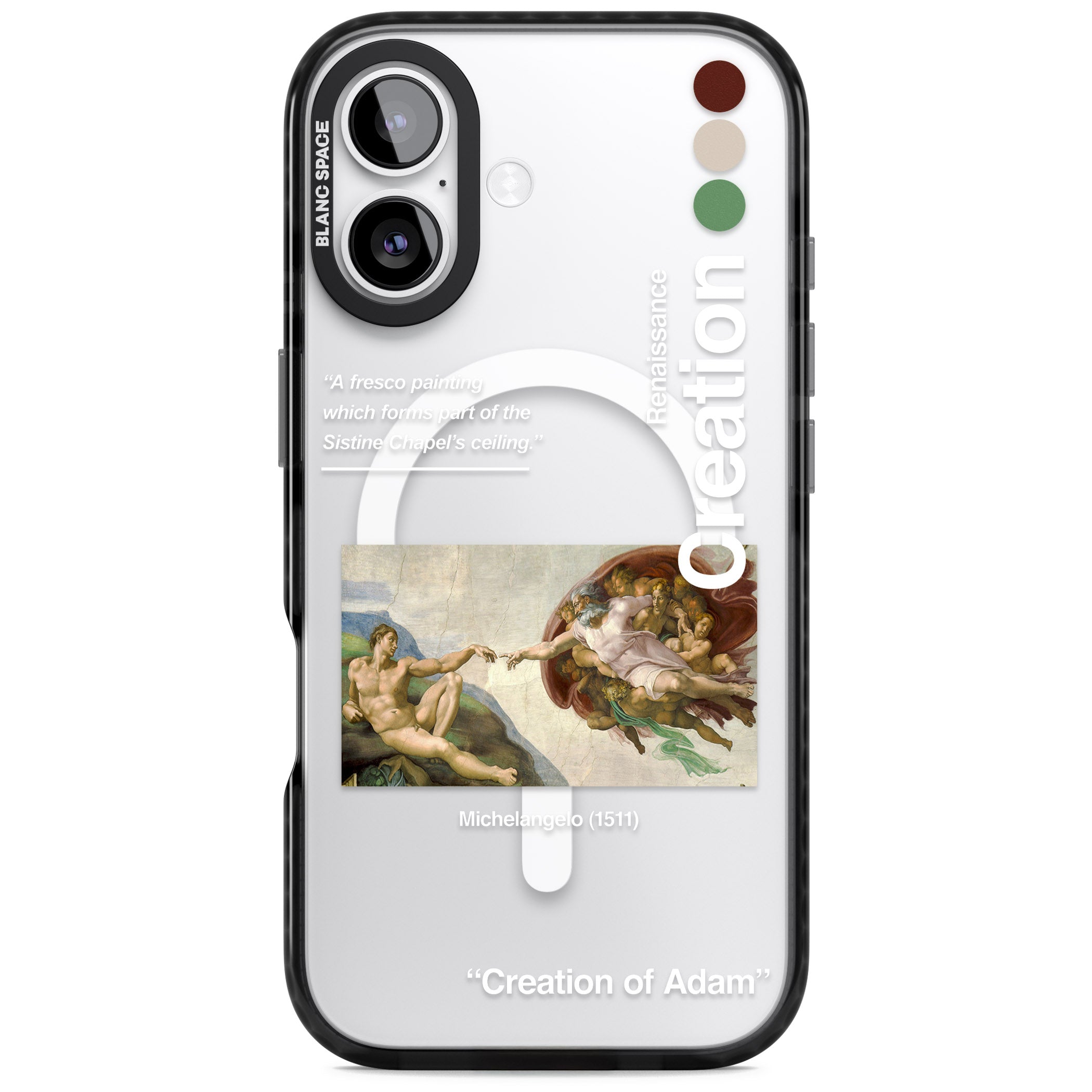 Creation Of Adam Michelangelo iPhone 17 Impact Pro Black Phone Case