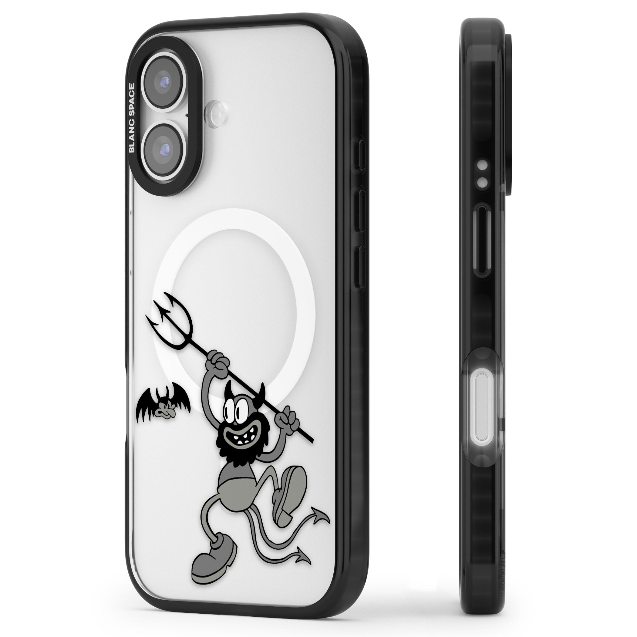 Dancing Devil iPhone 17 Impact Pro Black Phone Case Side Profile