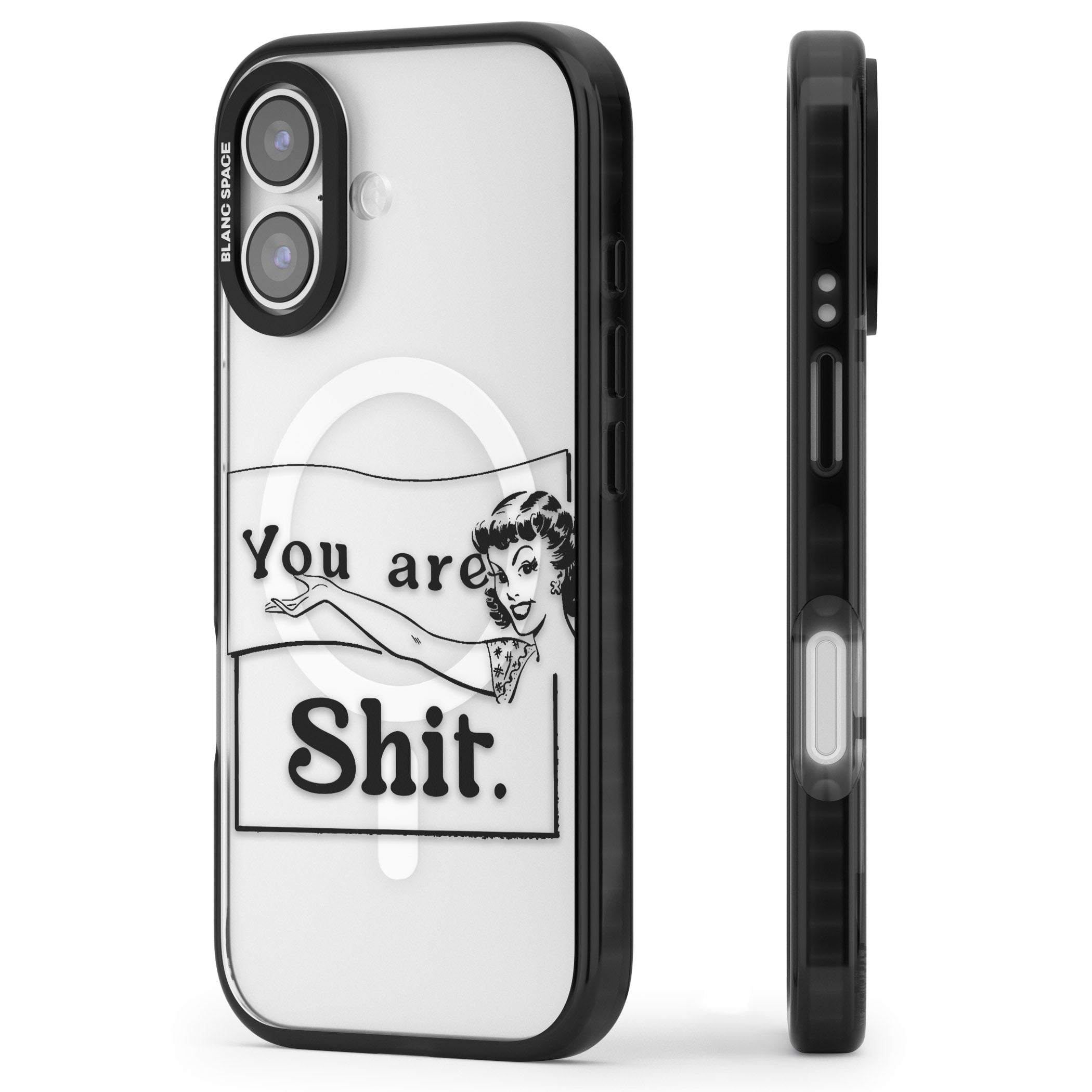 You Are Sh T iPhone 17 Impact Pro Black Phone Case Side Profile