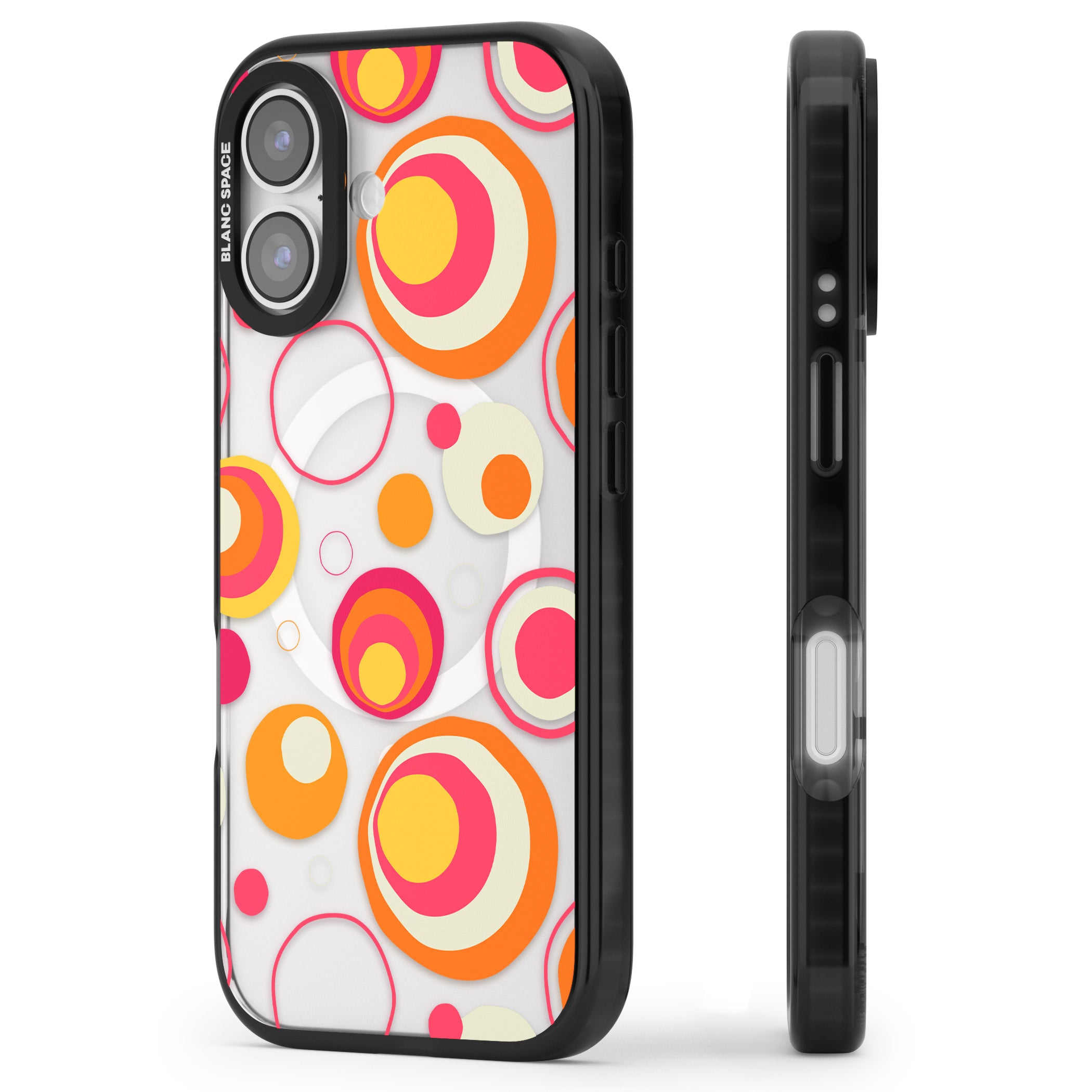 Mid Century Party Pattern iPhone 17 Impact Pro Black Phone Case Side Profile