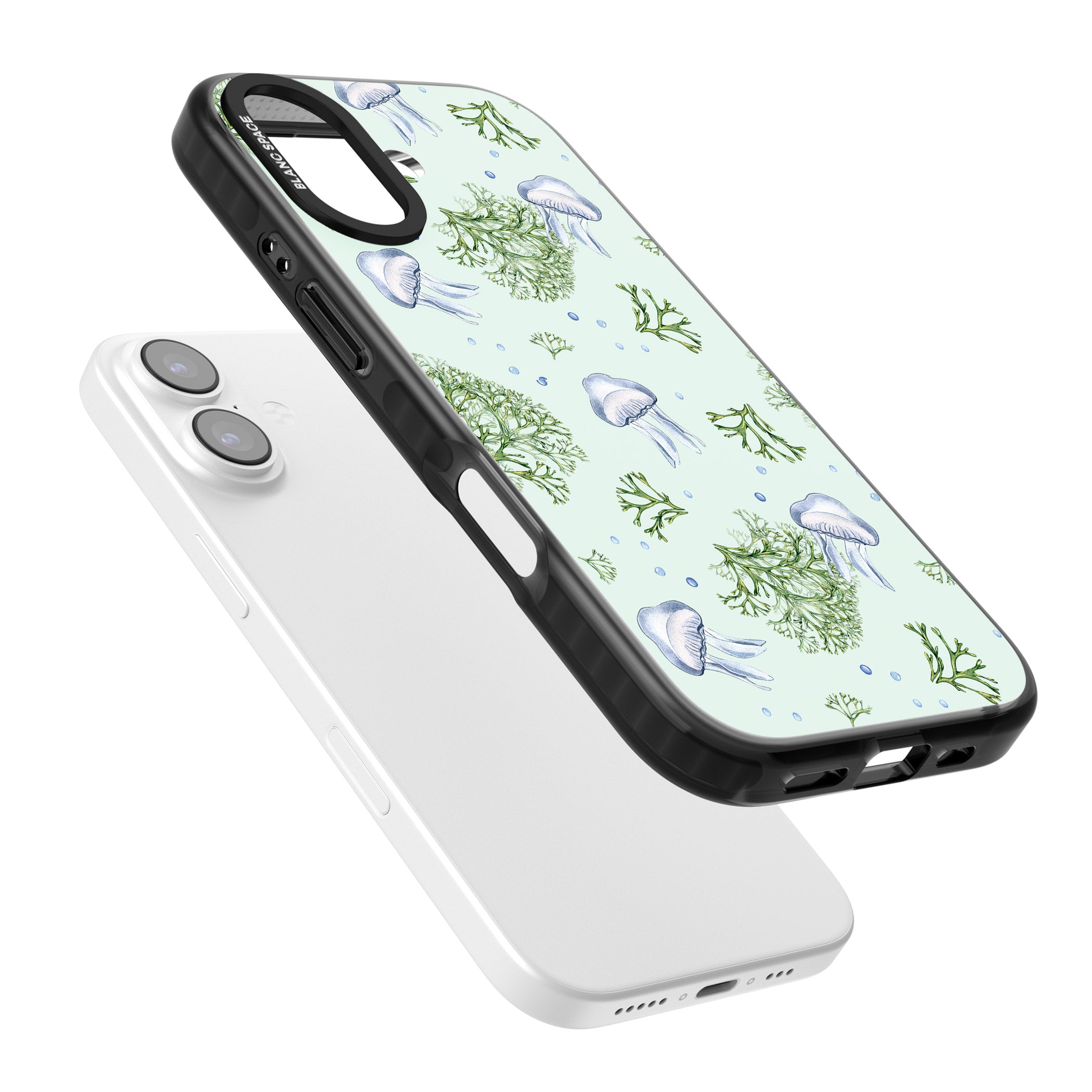 Jellyfish & Seaweed iPhone 17 Impact Pro Black Phone Case Colours