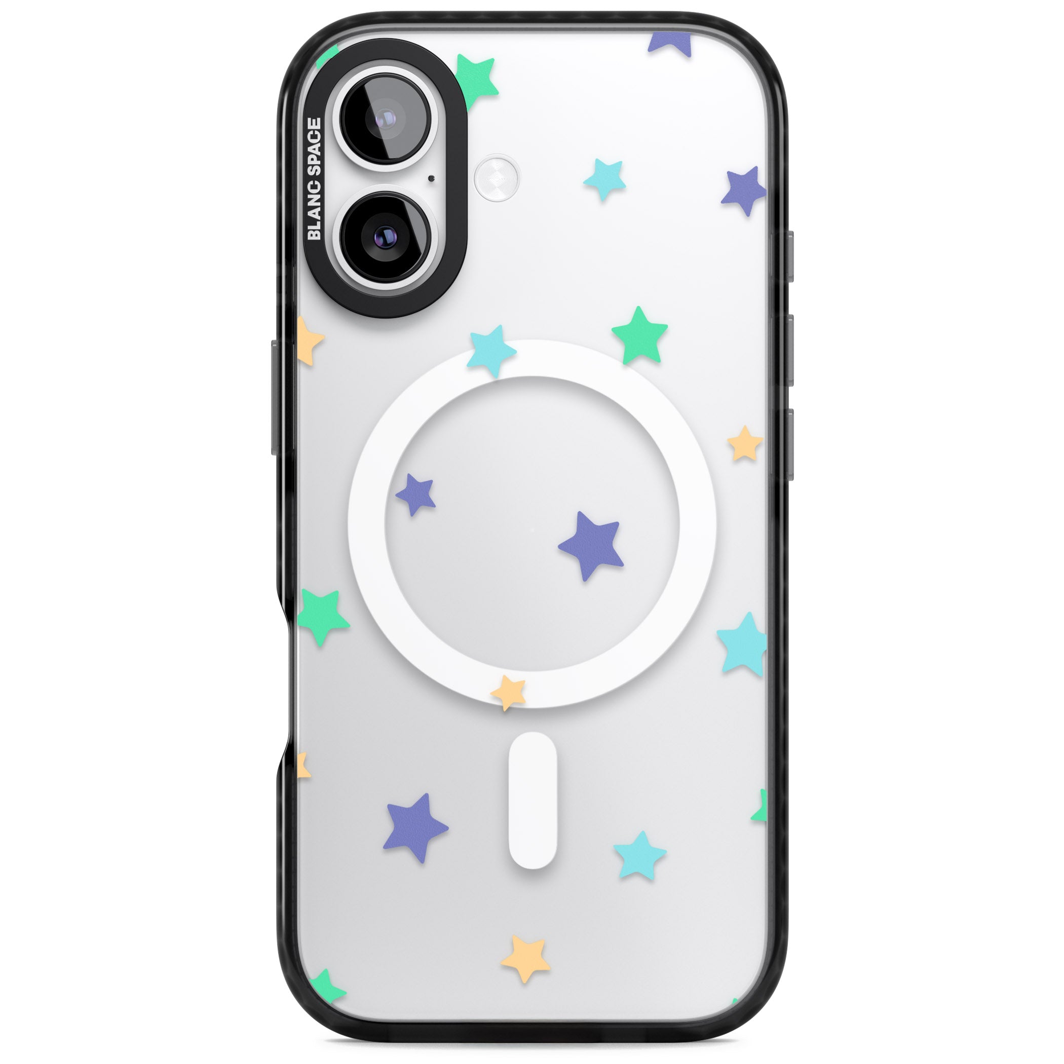 Pastel Star Pattern iPhone 17 Impact Pro Black Phone Case
