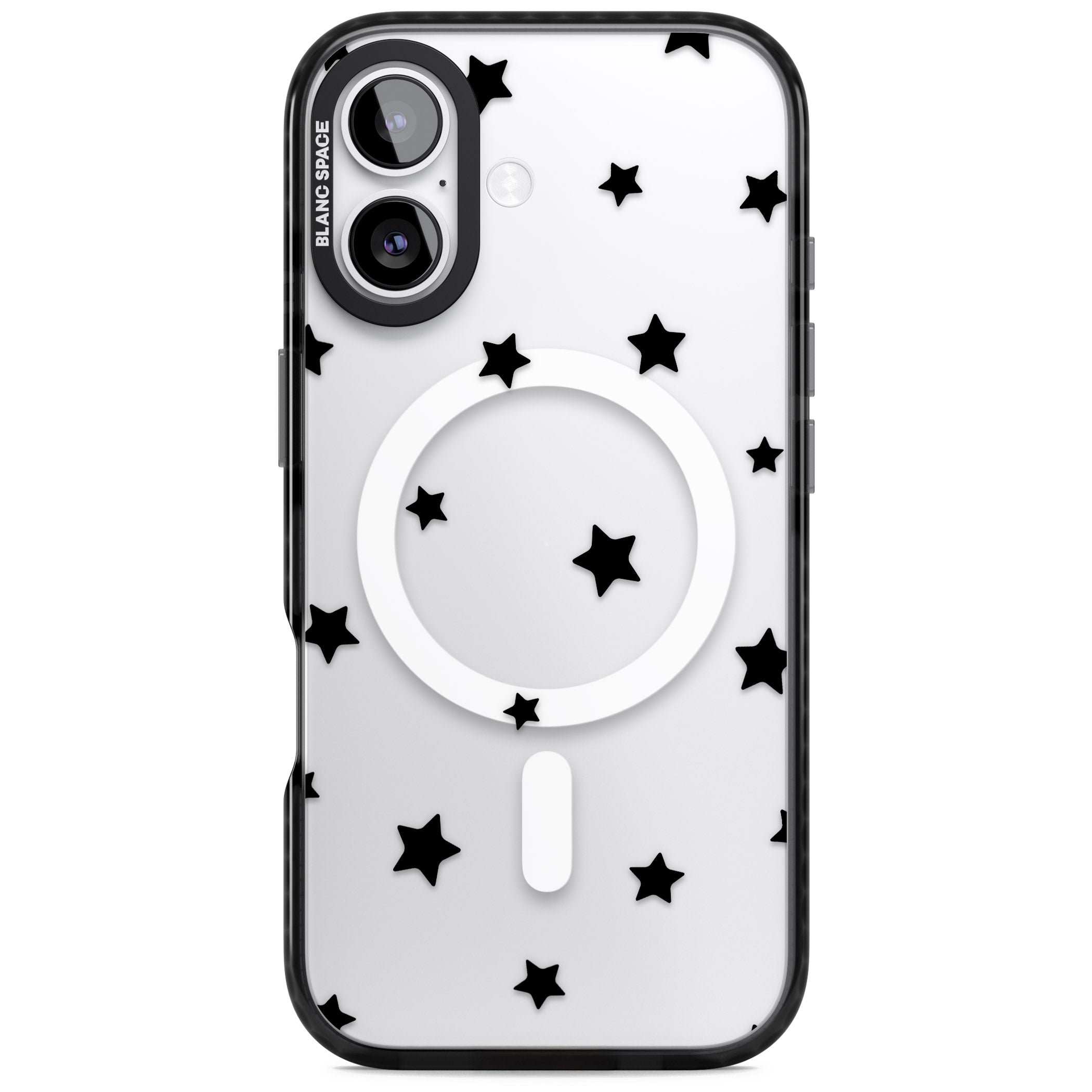 Starry Night Black Stars iPhone 17 Impact Pro Black Phone Case