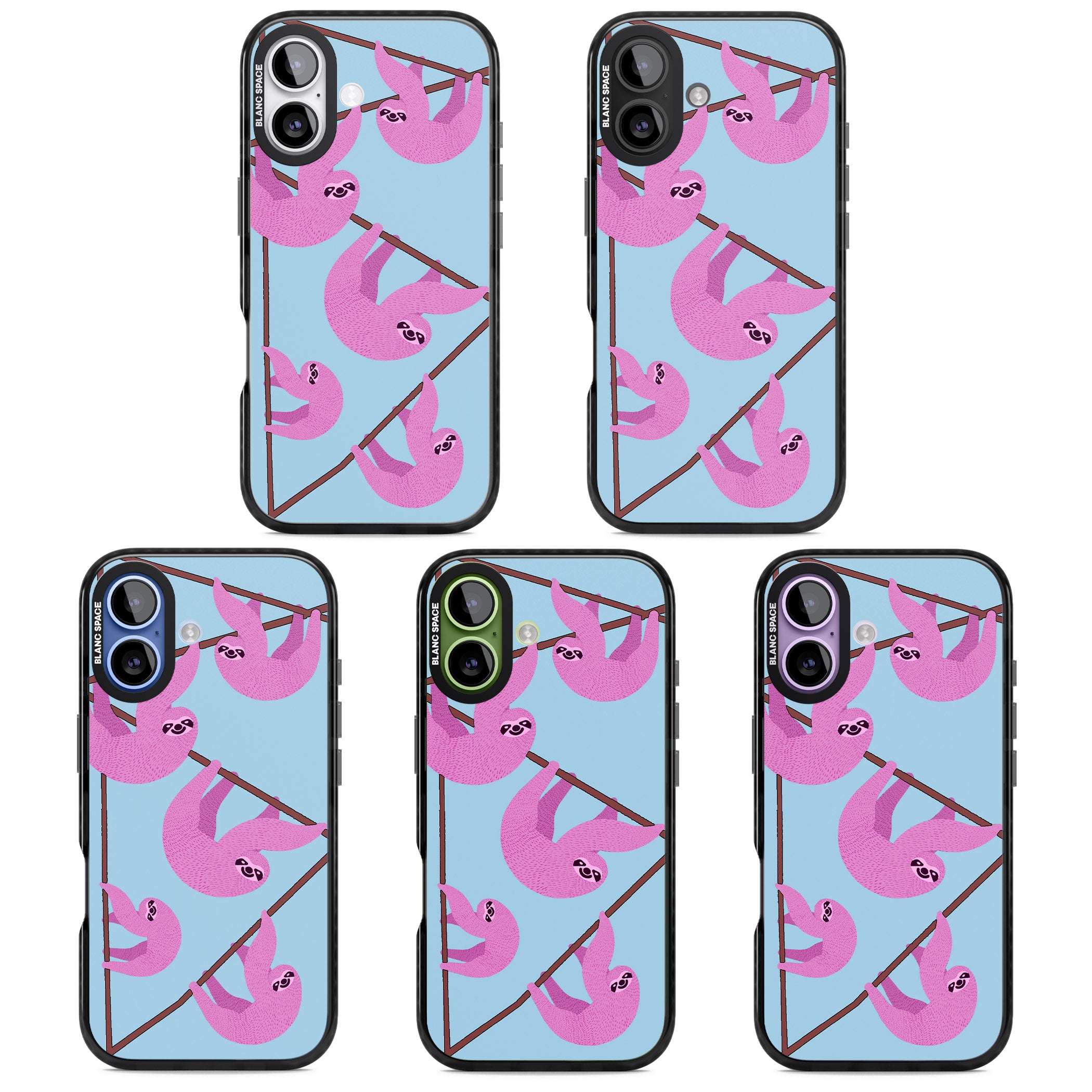 Pink Sloth iPhone 17 Impact Pro Black Phone Case APT Impact Protection