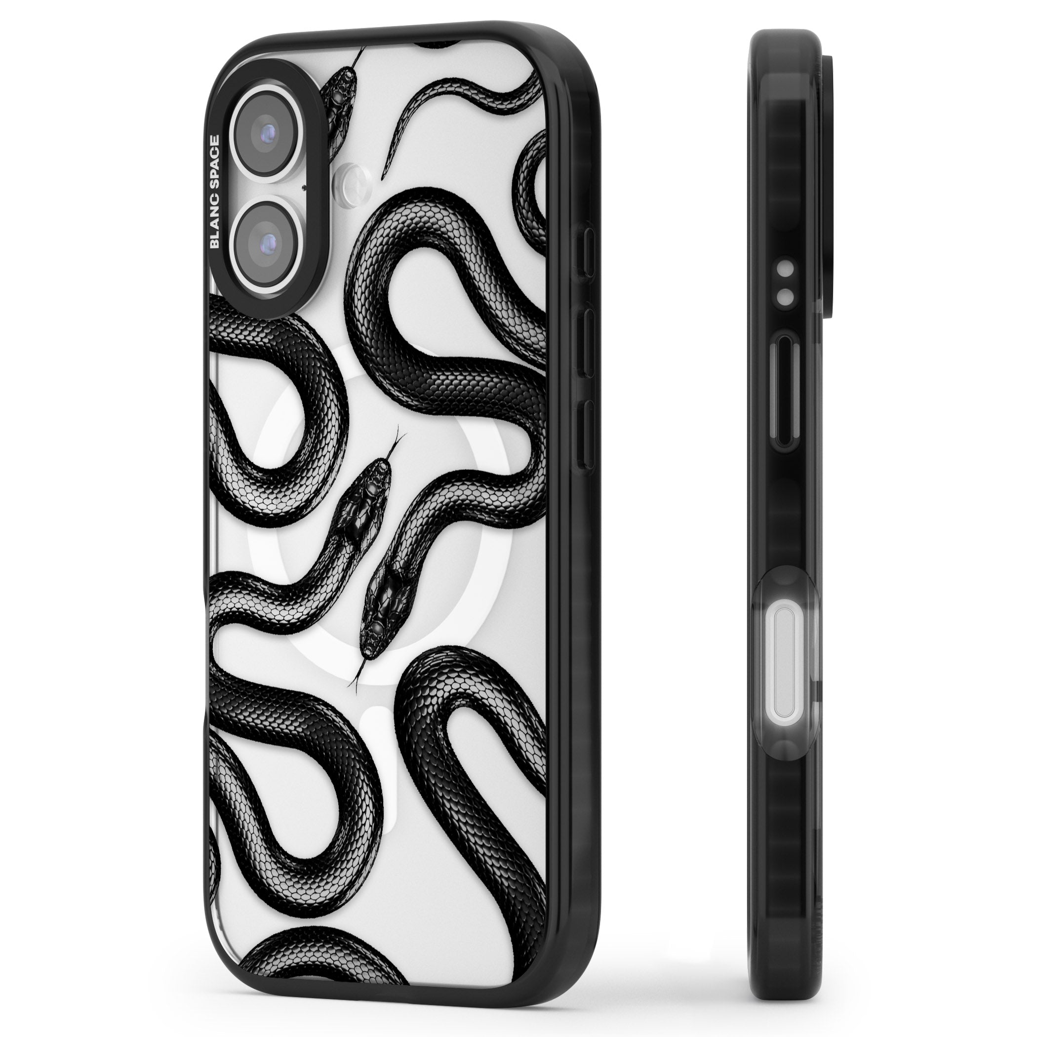 Black Kingsnake iPhone 17 Impact Pro Black Phone Case Side Profile