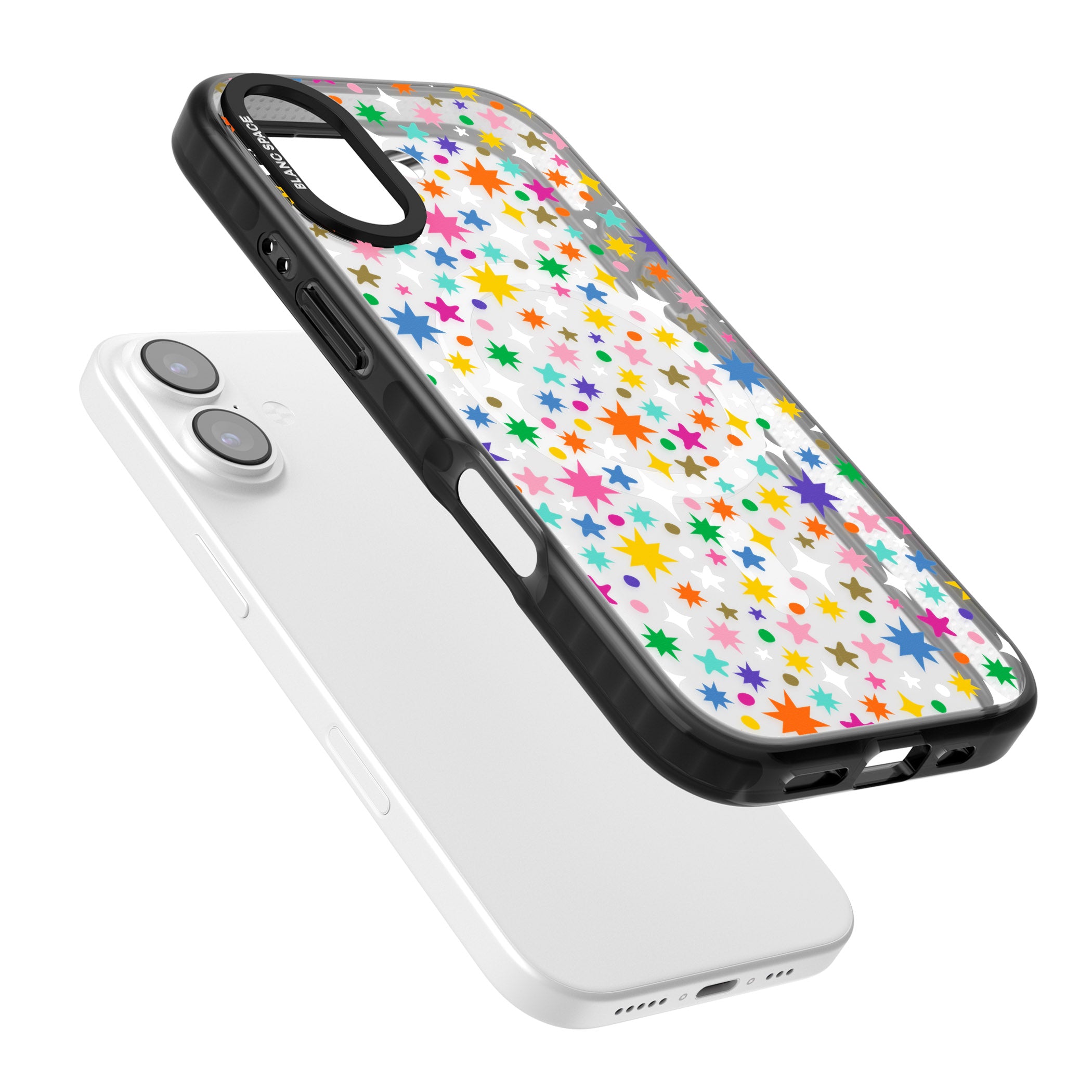 Rainbow Starburst iPhone 17 Impact Pro Black Phone Case Colours
