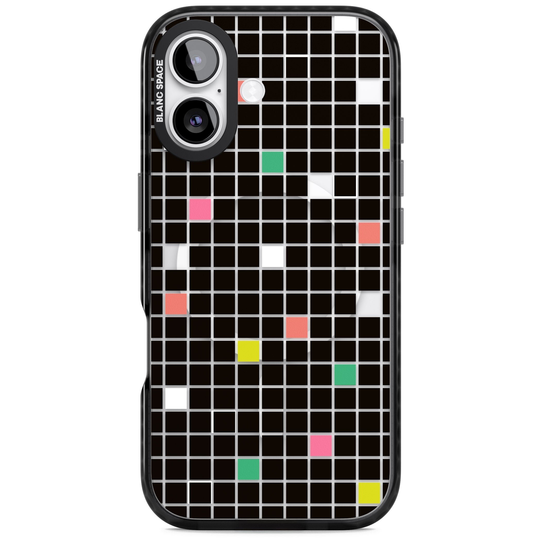 Vibrant Black Geometric Grid iPhone 17 Impact Pro Black Phone Case