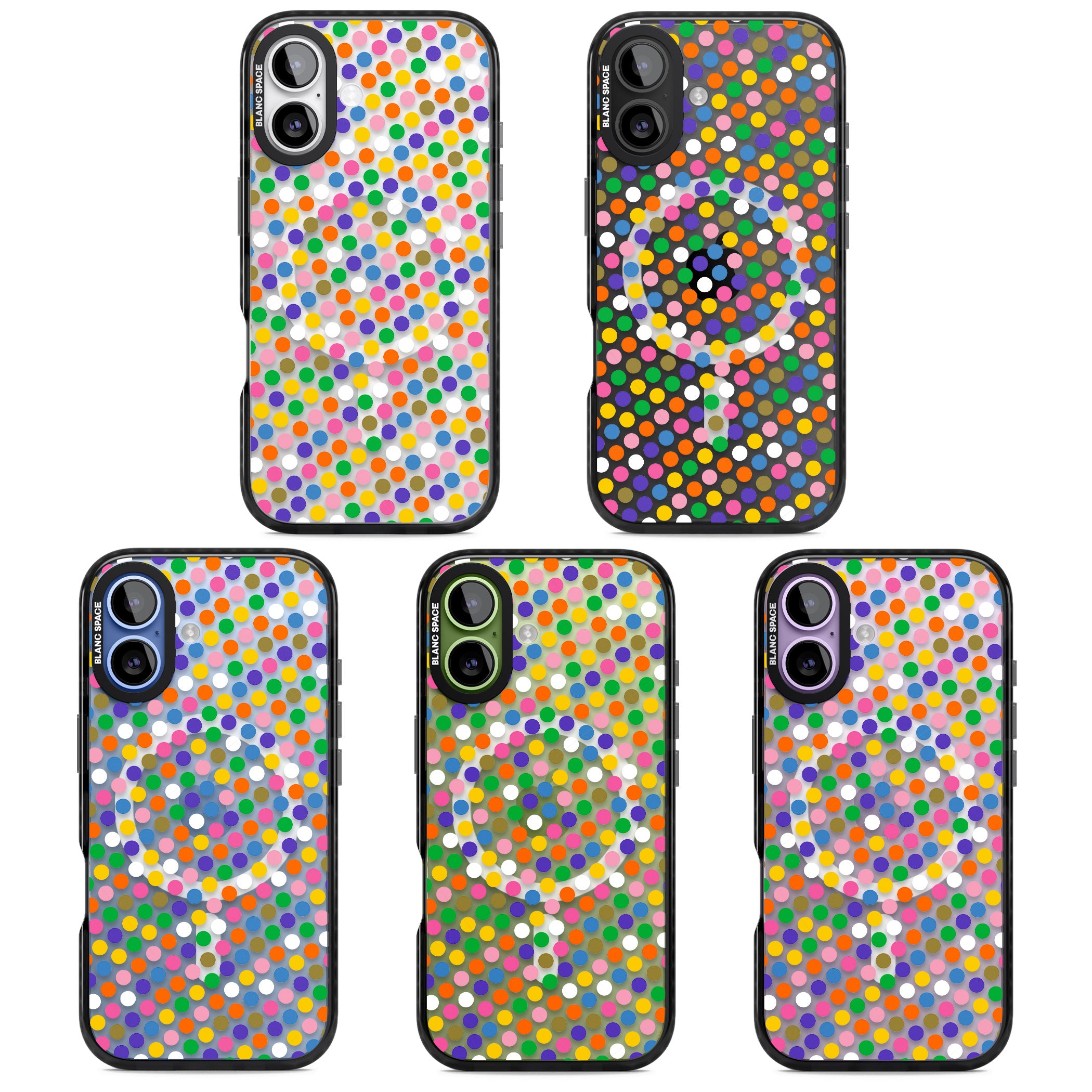 Multicolour Polka Dot Fiesta iPhone 17 Impact Pro Black Phone Case APT Impact Protection