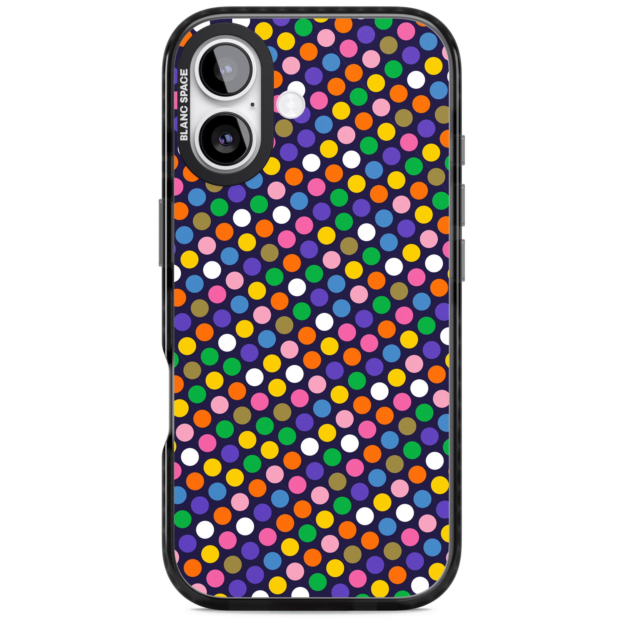 Multicolour Polka Dot Fiesta (Purple) iPhone 17 Impact Pro Black Phone Case