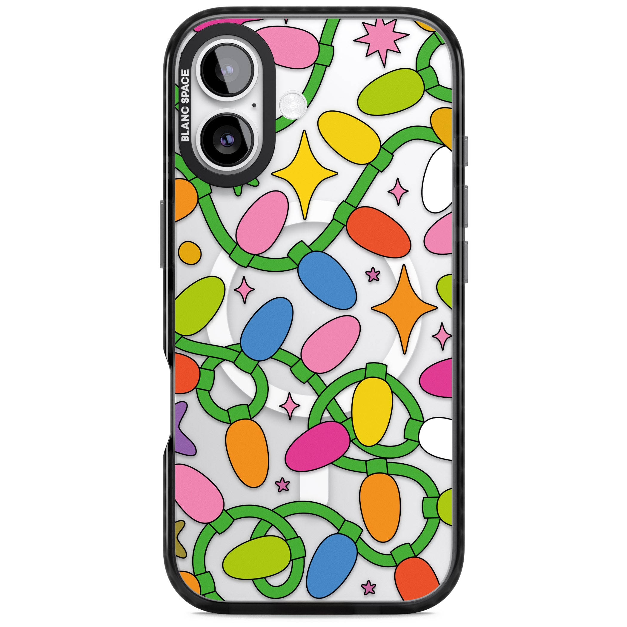 Festive Lights Pattern iPhone 17 Impact Pro Black Phone Case
