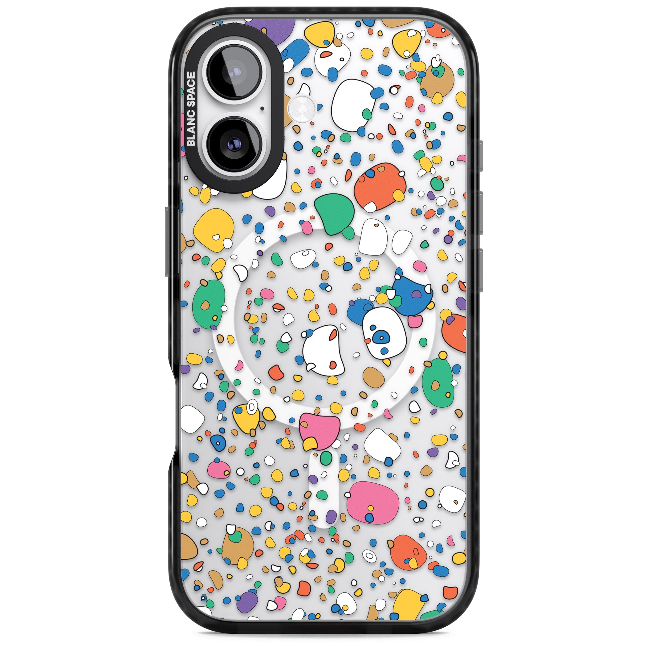 Colourful Confetti Pebbles iPhone 17 Impact Pro Black Phone Case
