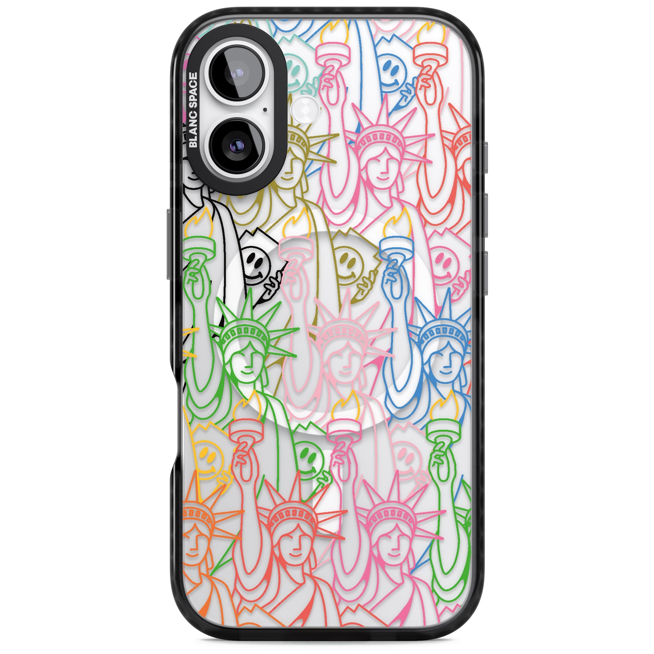 Multicolour Liberty Line Pattern iPhone 17 Impact Pro Black Phone Case