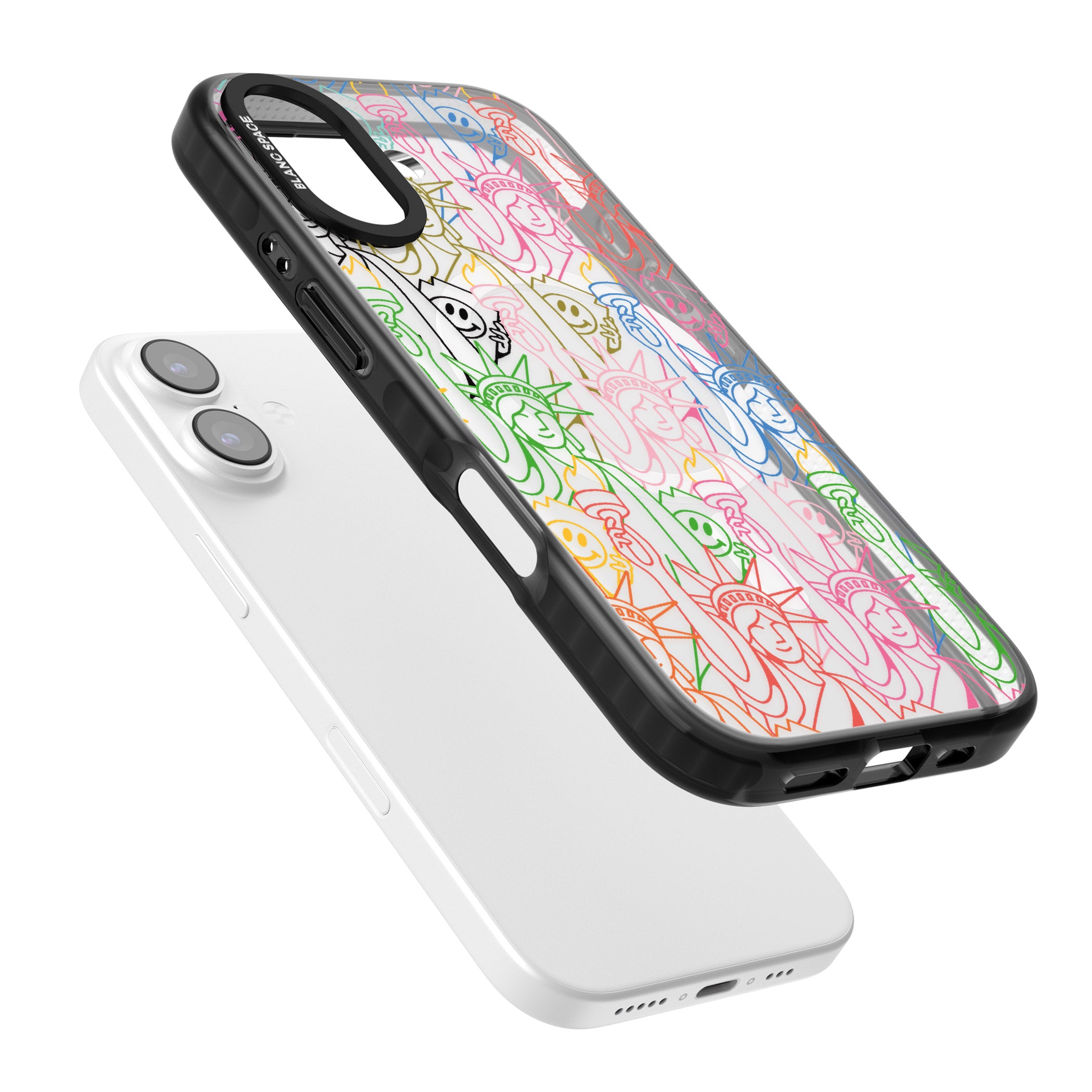 Multicolour Liberty Line Pattern iPhone 17 Impact Pro Black Phone Case Colours