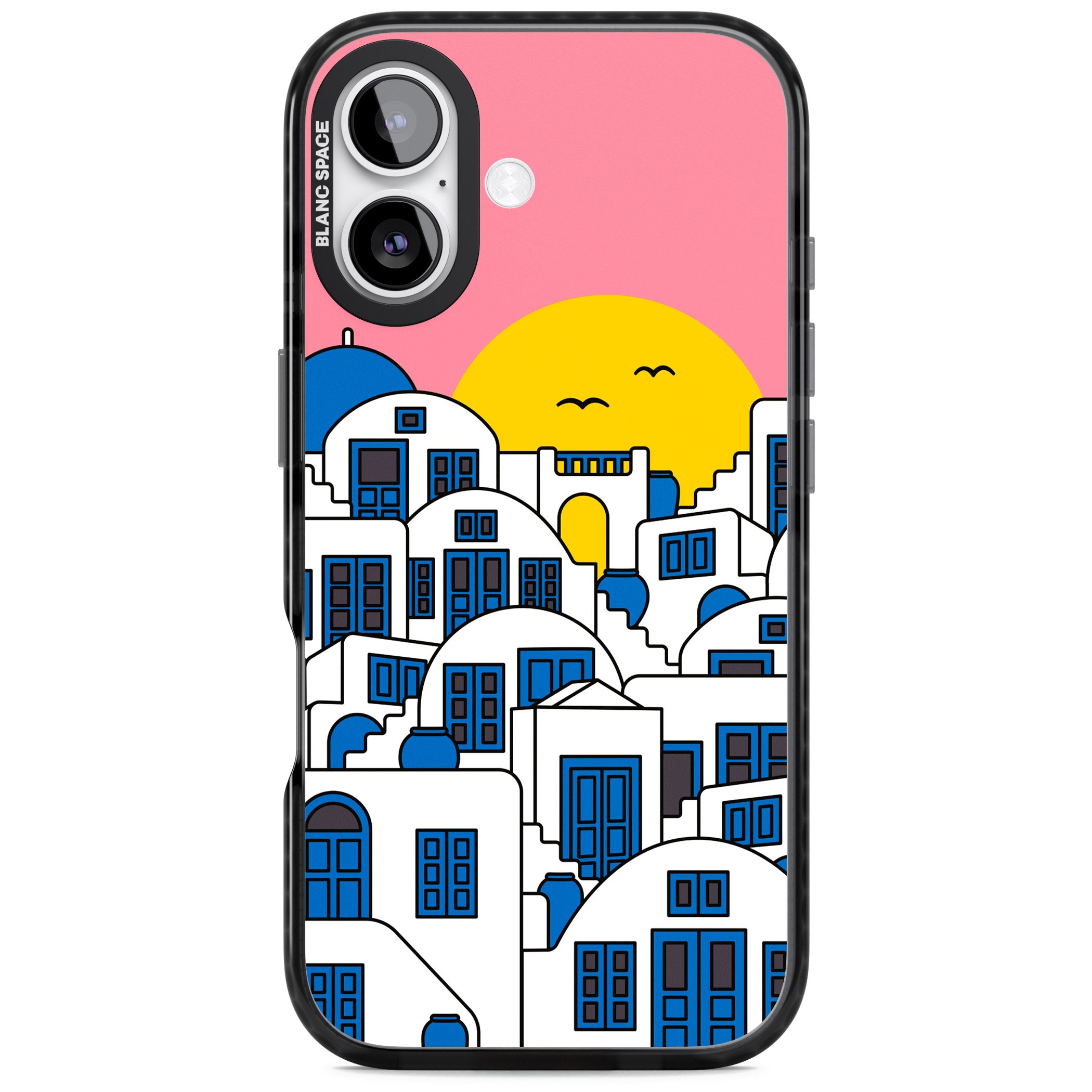 Santorini Sunset iPhone 17 Impact Pro Black Phone Case