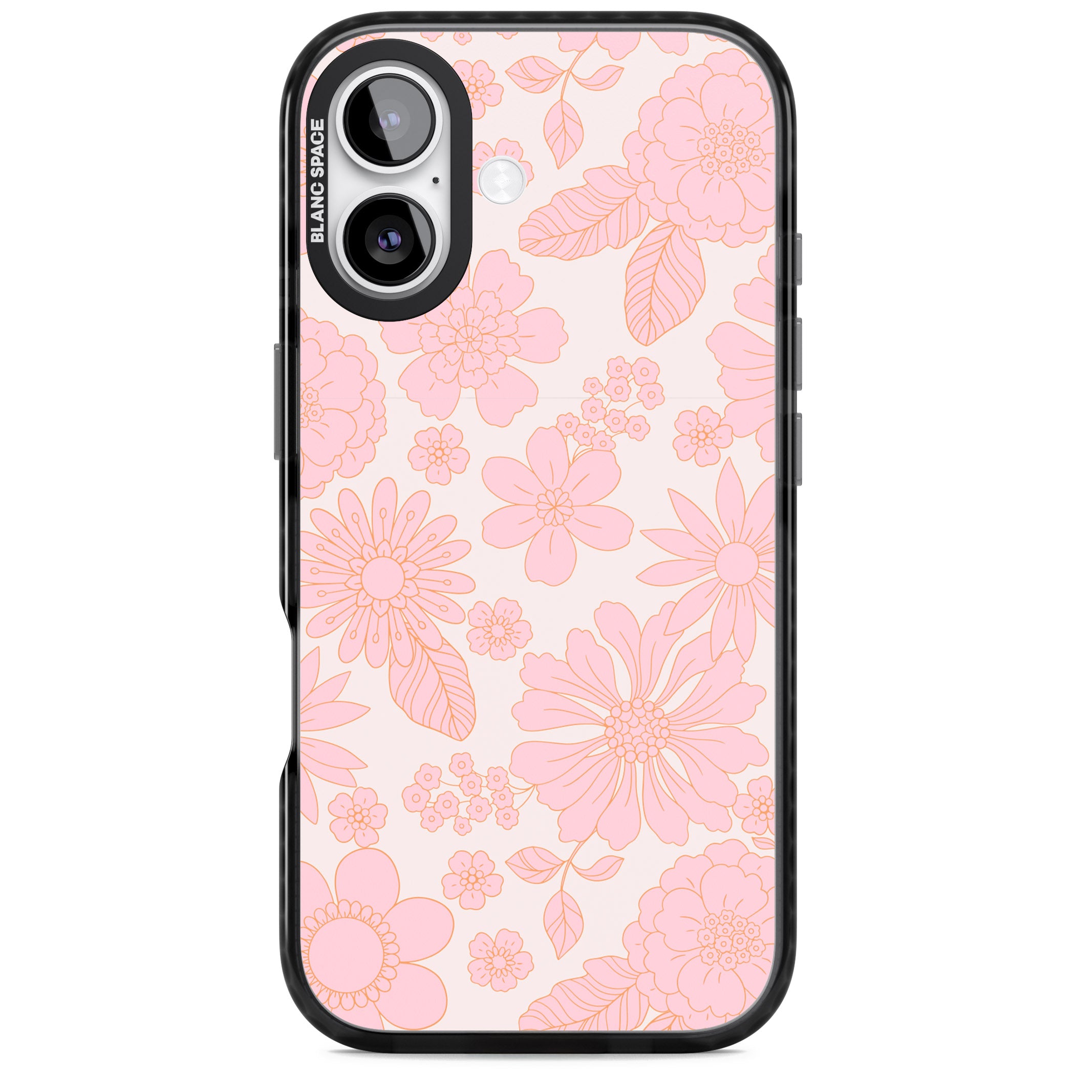 Gentle Pink Flowers iPhone 17 Impact Pro Black Phone Case