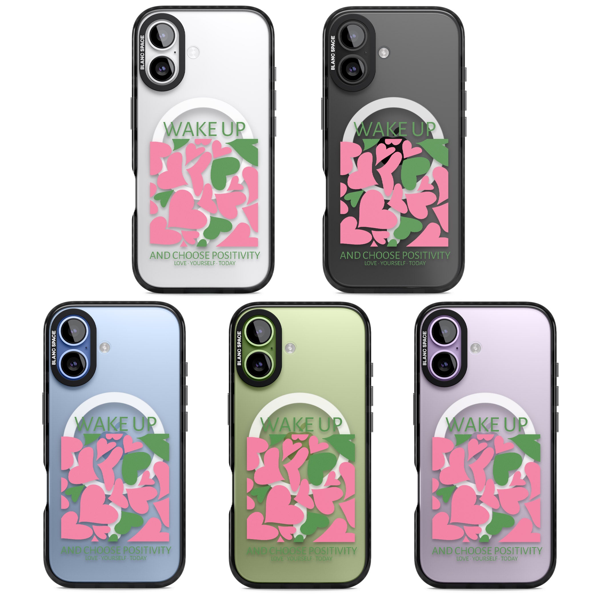 Wake Up And Choose Positivity iPhone 17 Impact Pro Black Phone Case APT Impact Protection