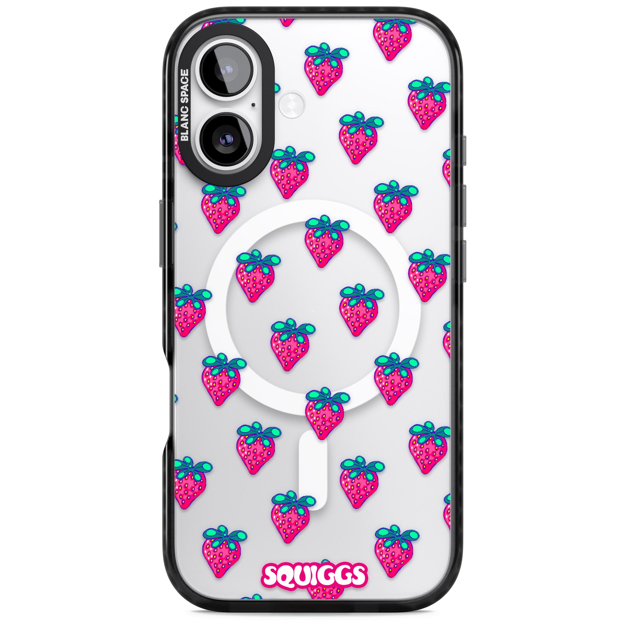 Strawberry Patch iPhone 17 Impact Pro Black Phone Case