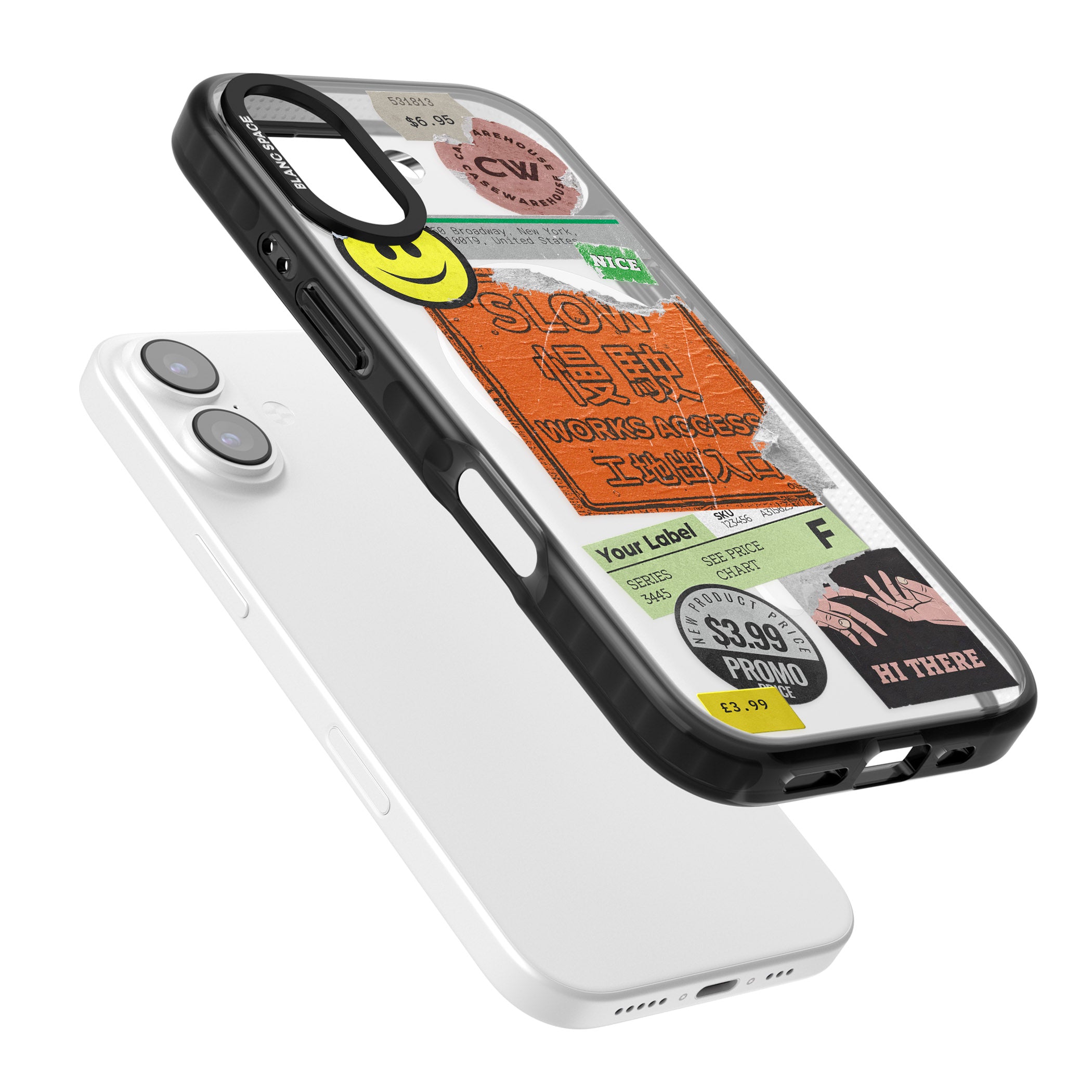 Kanji Signs Sticker Mix iPhone 17 Impact Pro Black Phone Case Colours