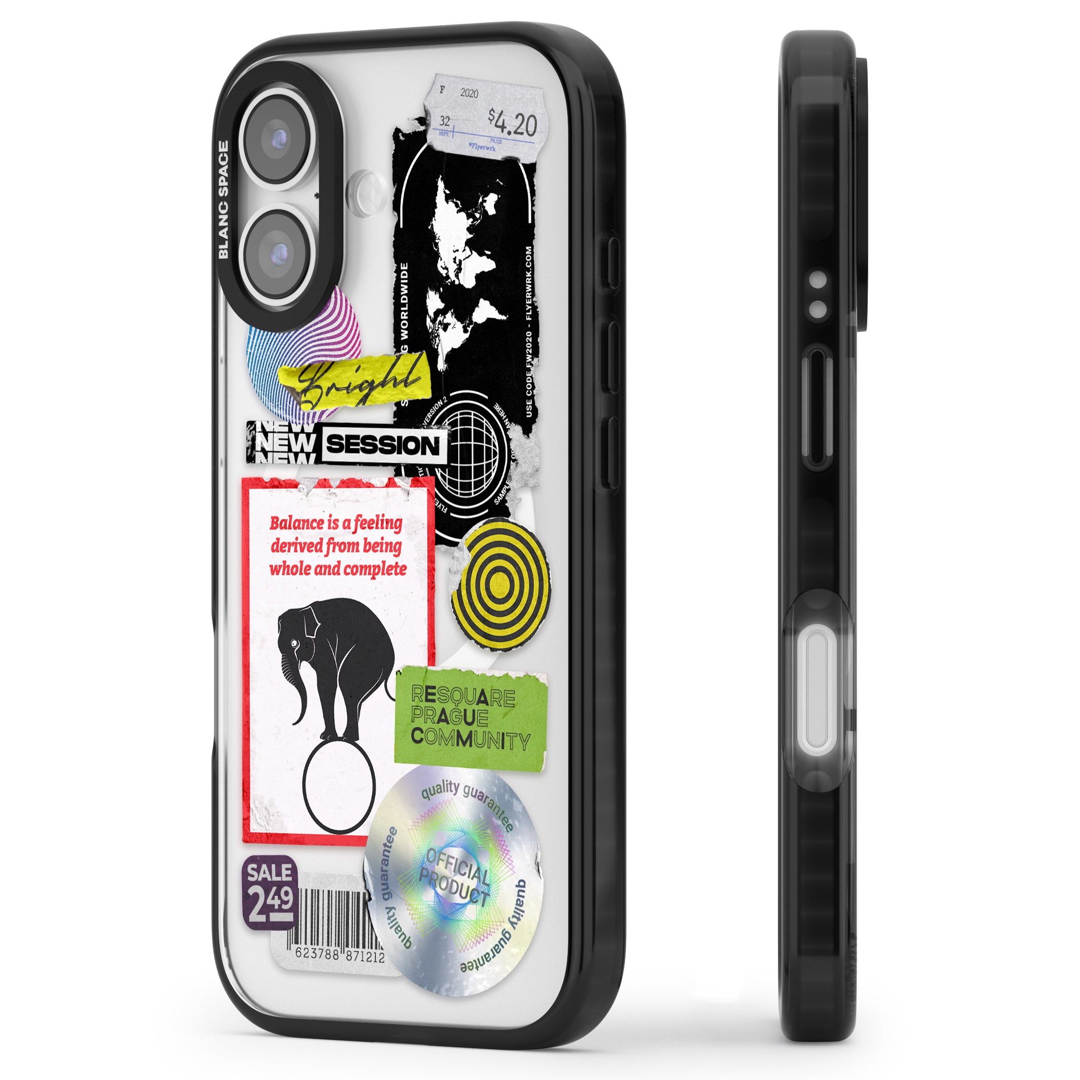 Peeled Sticker Mix iPhone 17 Impact Pro Black Phone Case Side Profile