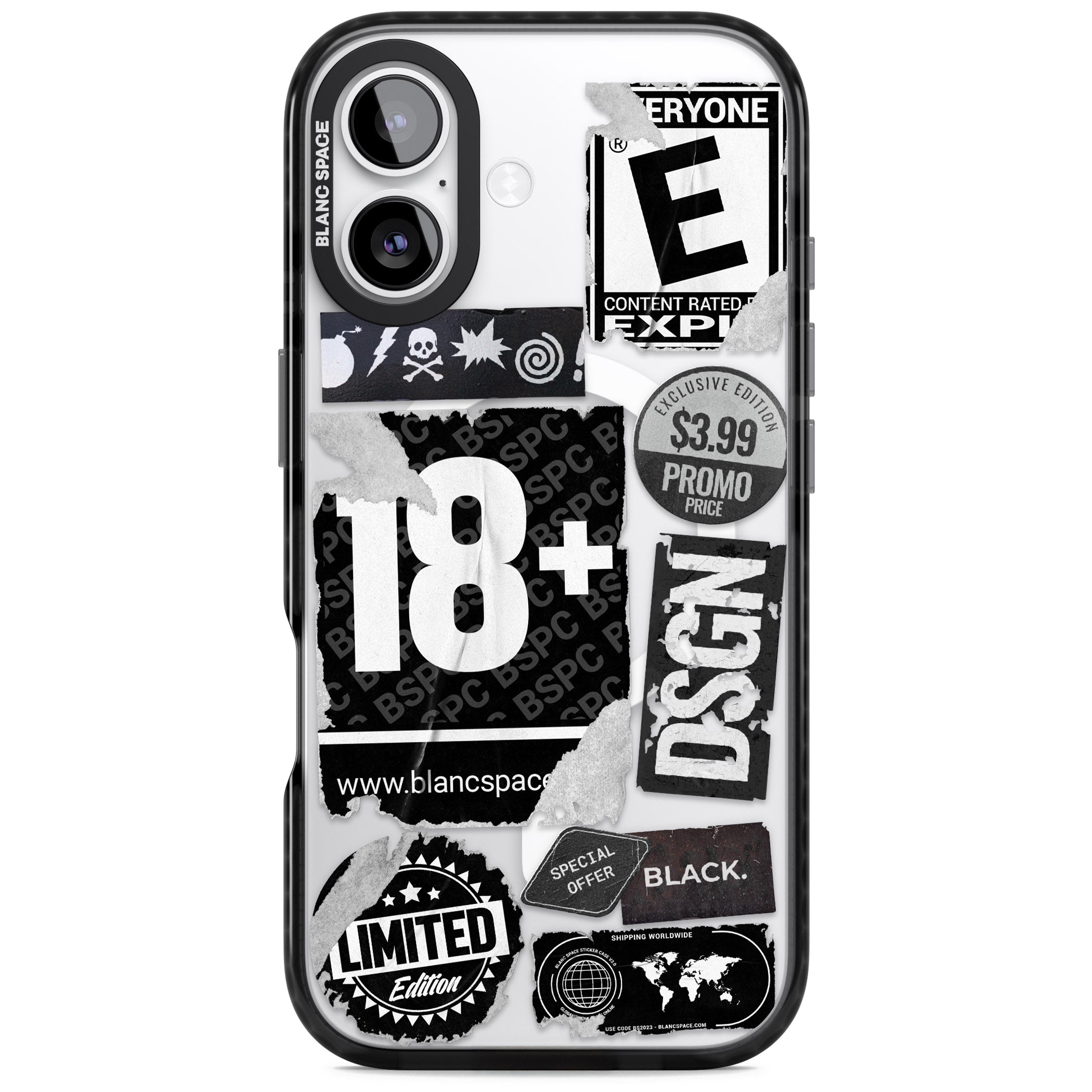 Black Sticker Mix iPhone 17 Impact Pro Black Phone Case