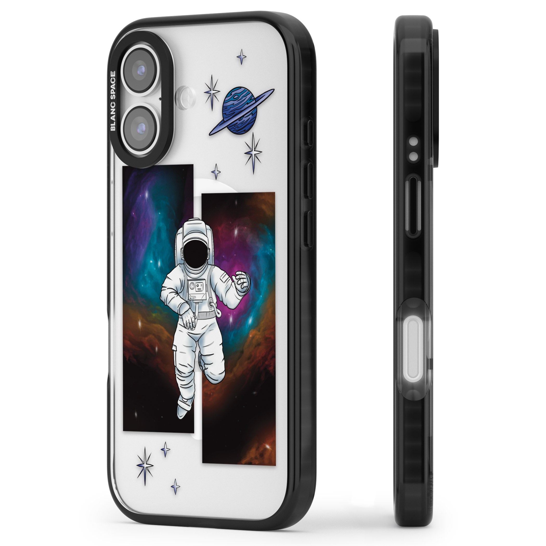 Escape The Nebula iPhone 17 Impact Pro Black Phone Case Side Profile