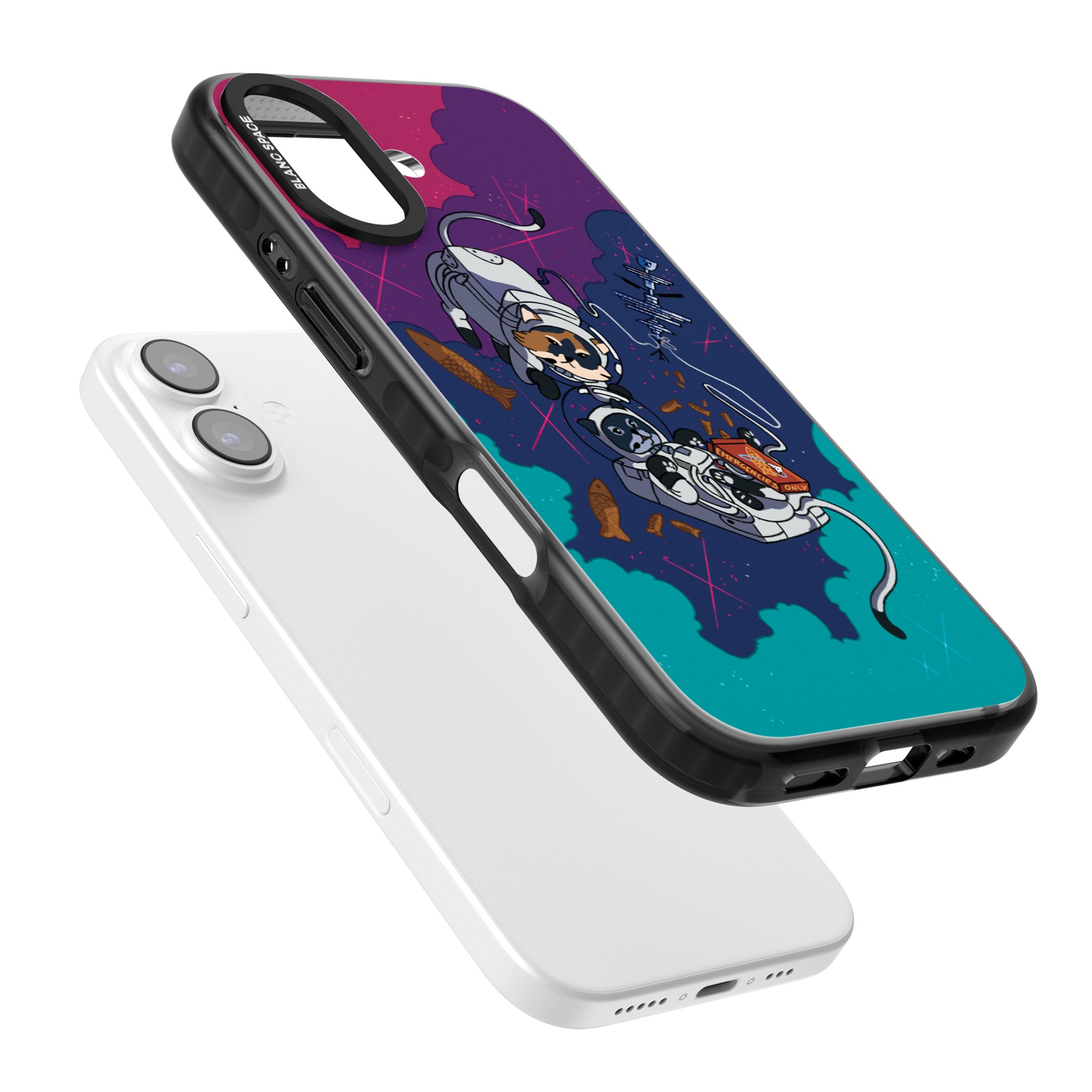 Cats In Space iPhone 17 Impact Pro Black Phone Case Colours