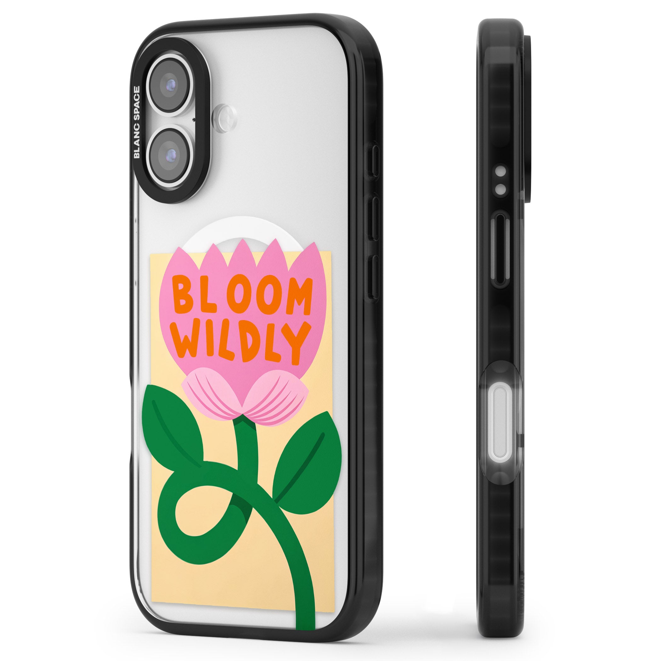 Bloom Wildly iPhone 17 Impact Pro Black Phone Case Side Profile