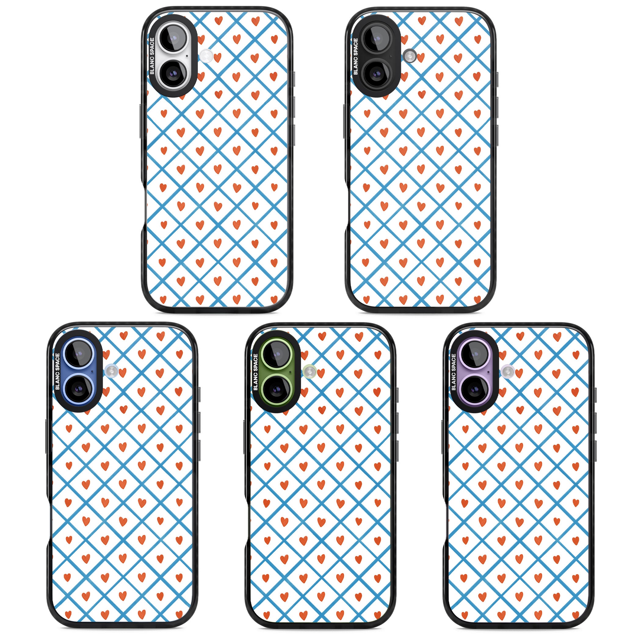 Lattice Love Hearts iPhone 17 Impact Pro Black Phone Case APT Impact Protection