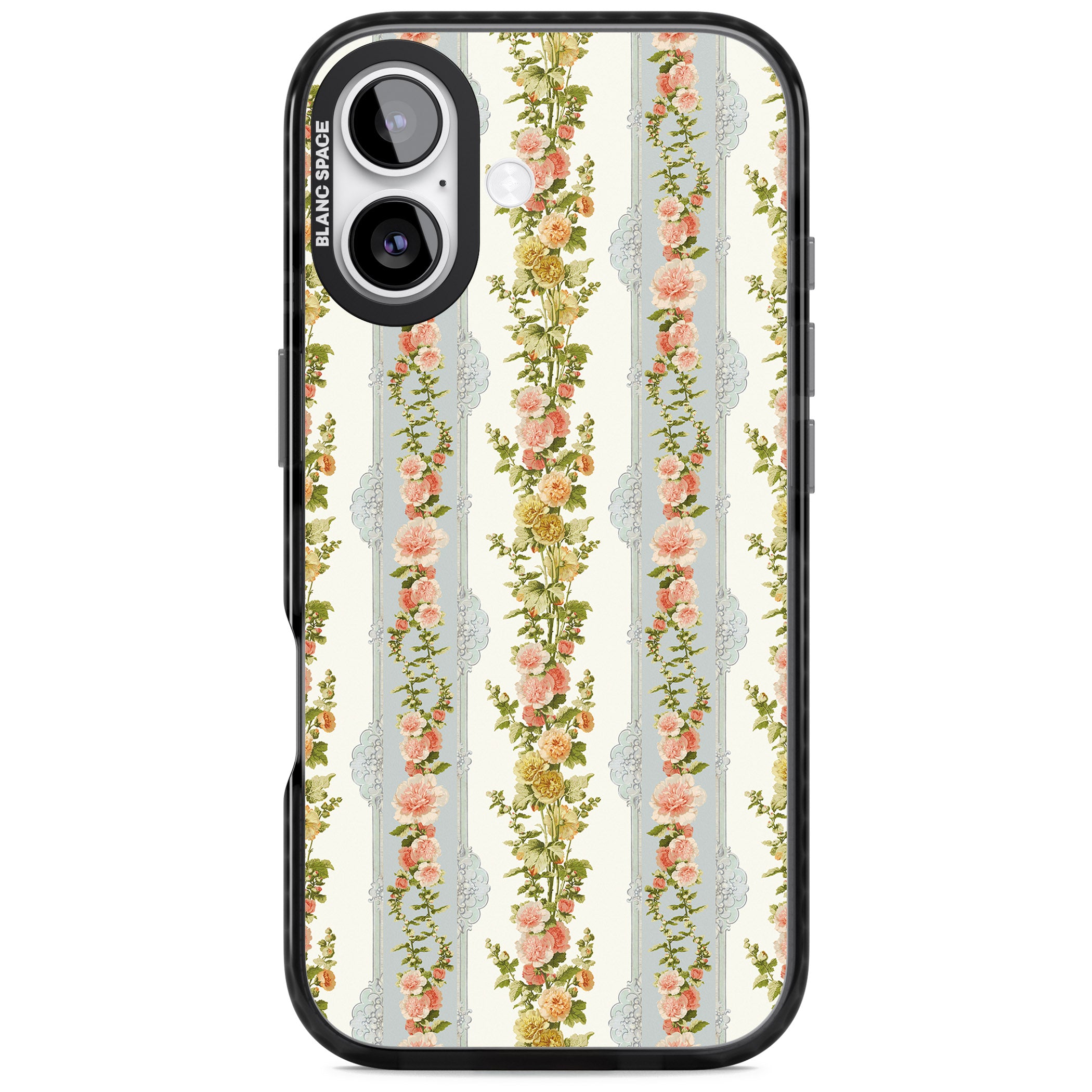 Vintage Floral Stripes iPhone 17 Impact Pro Black Phone Case
