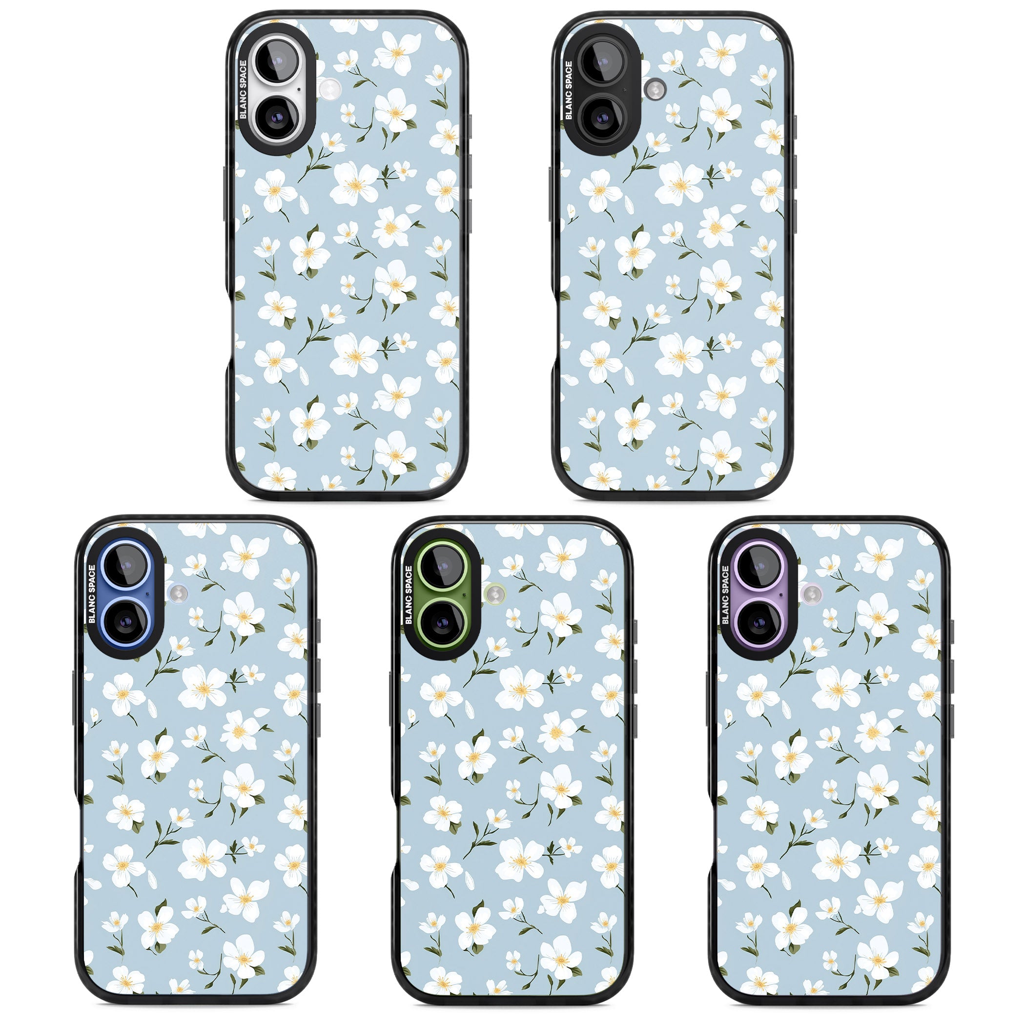Soft White Blossoms iPhone 17 Impact Pro Black Phone Case APT Impact Protection