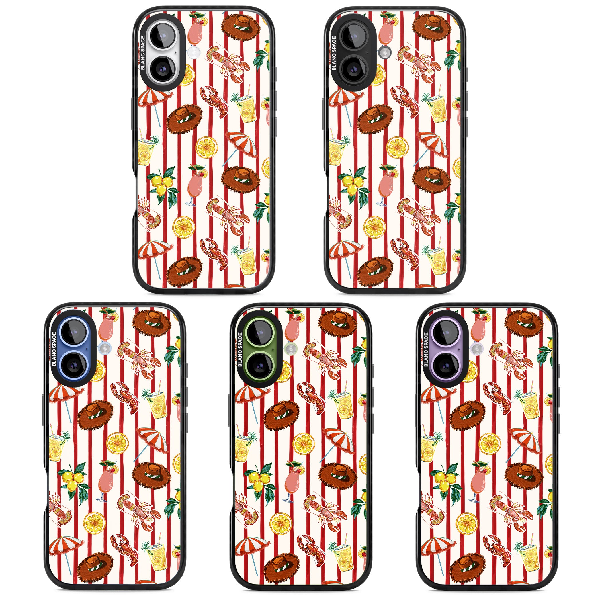 Italian Beach Pattern iPhone 17 Impact Pro Black Phone Case APT Impact Protection