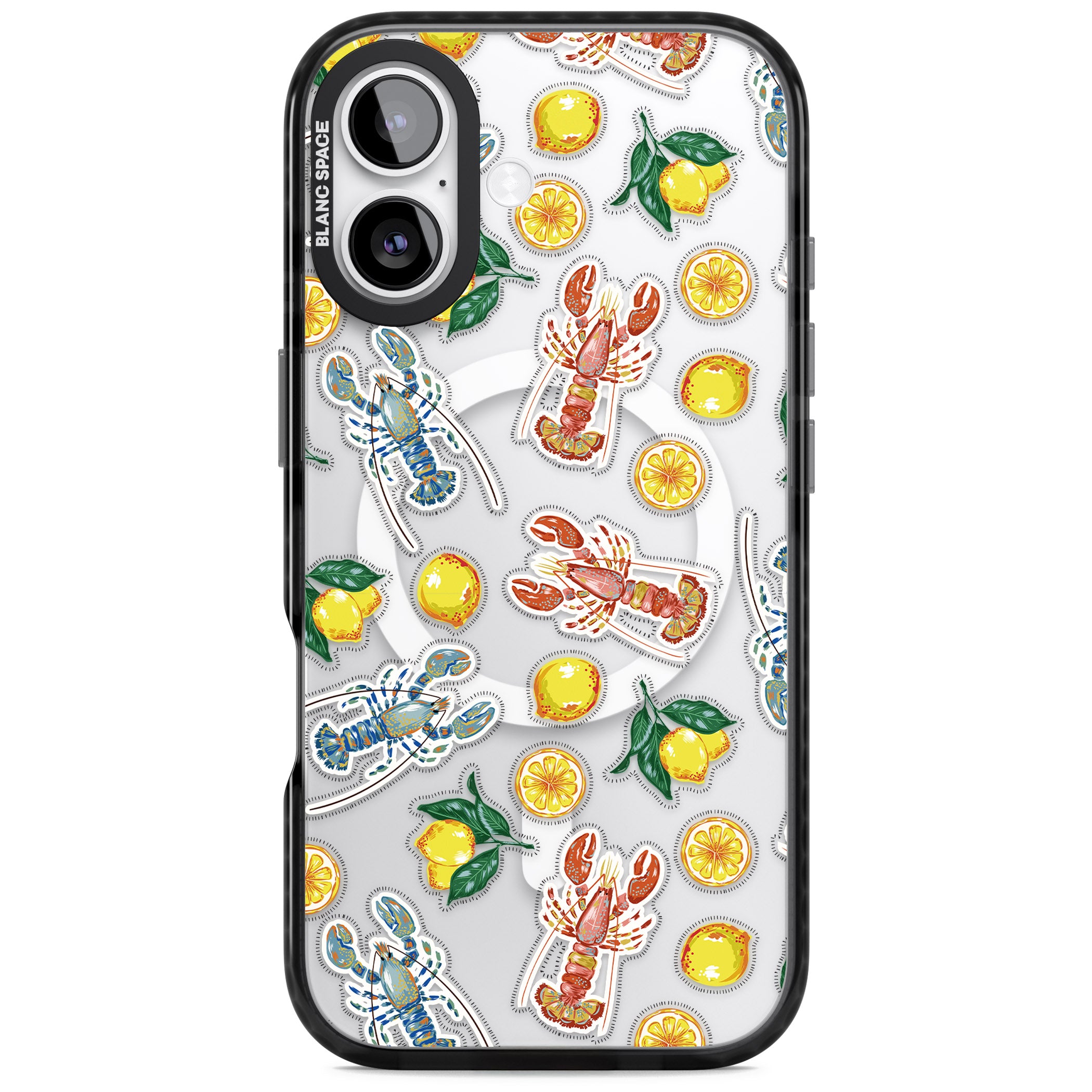 Lemons & Lobsters iPhone 17 Impact Pro Black Phone Case