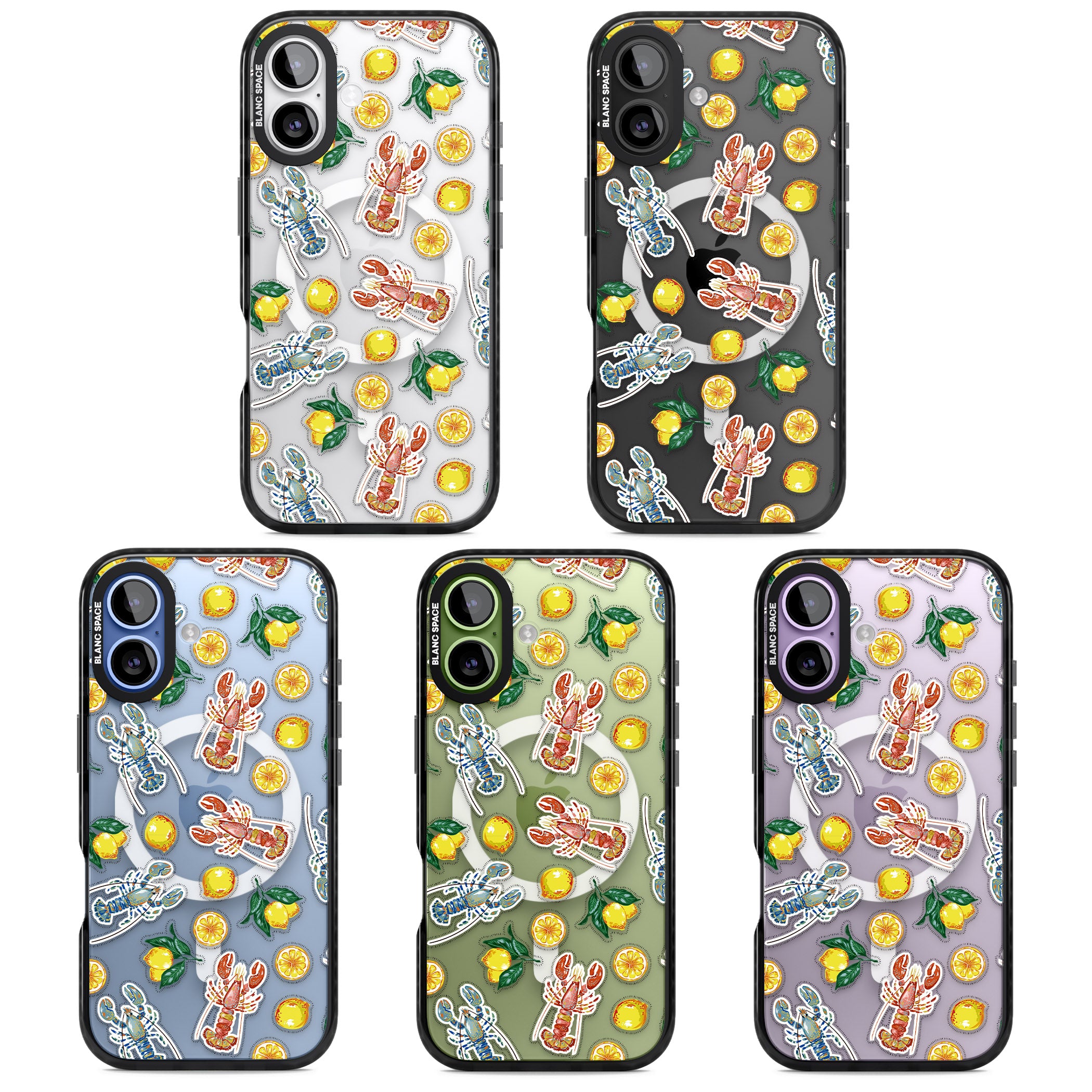 Lemons & Lobsters iPhone 17 Impact Pro Black Phone Case APT Impact Protection