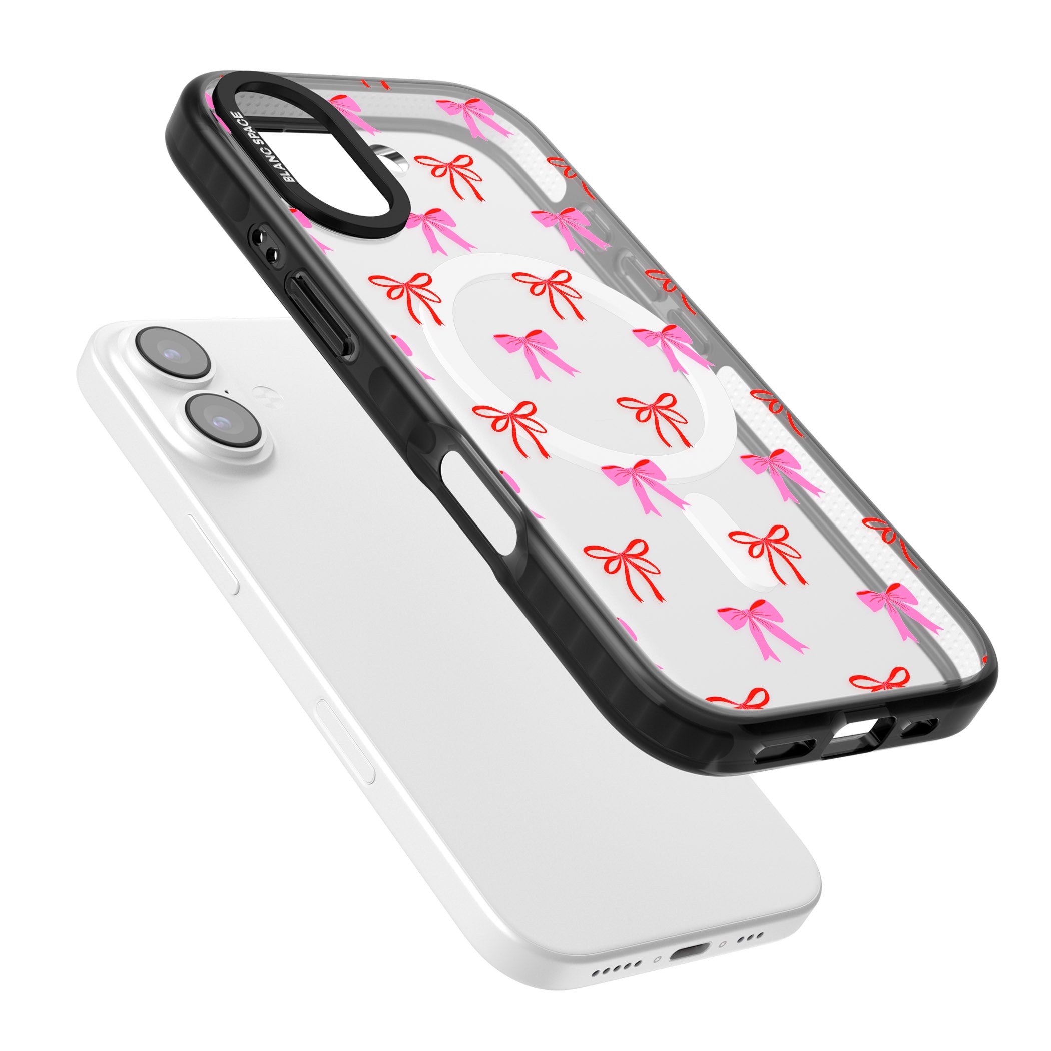 Cute Bow Pattern iPhone 17 Impact Pro Black Phone Case Colours