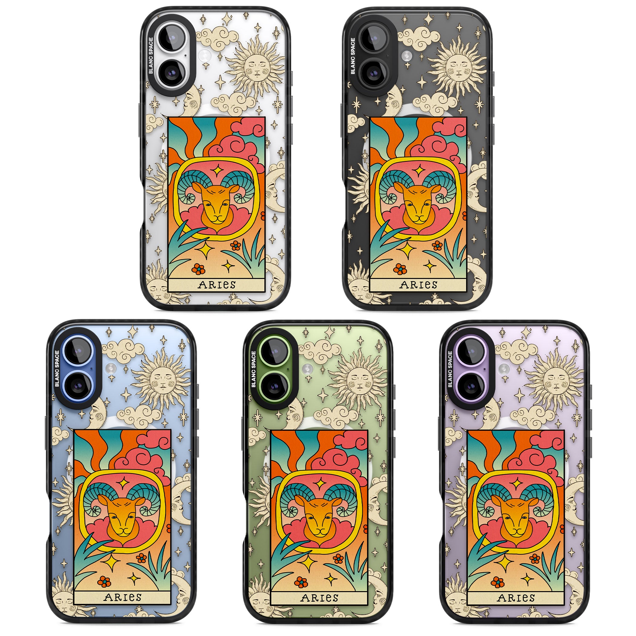 Celestial Zodiac Aries iPhone 17 Impact Pro Black Phone Case APT Impact Protection