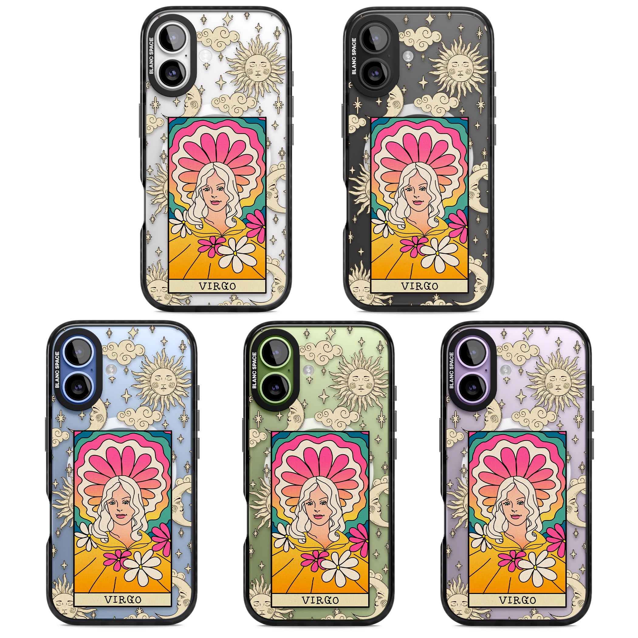 Celestial Zodiac Virgo iPhone 17 Impact Pro Black Phone Case APT Impact Protection