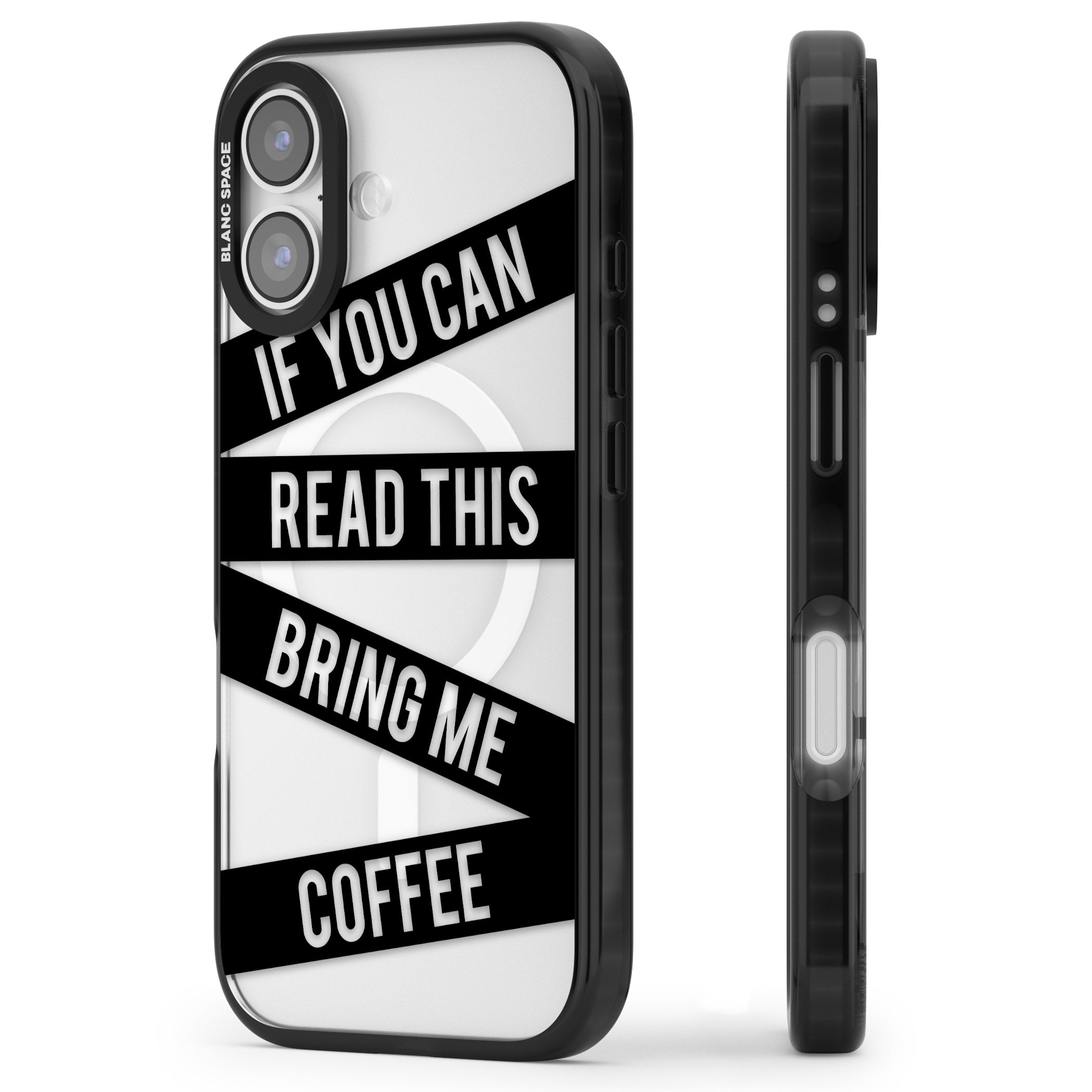 Bring Me Coffee iPhone 17 Impact Pro Black Phone Case Side Profile