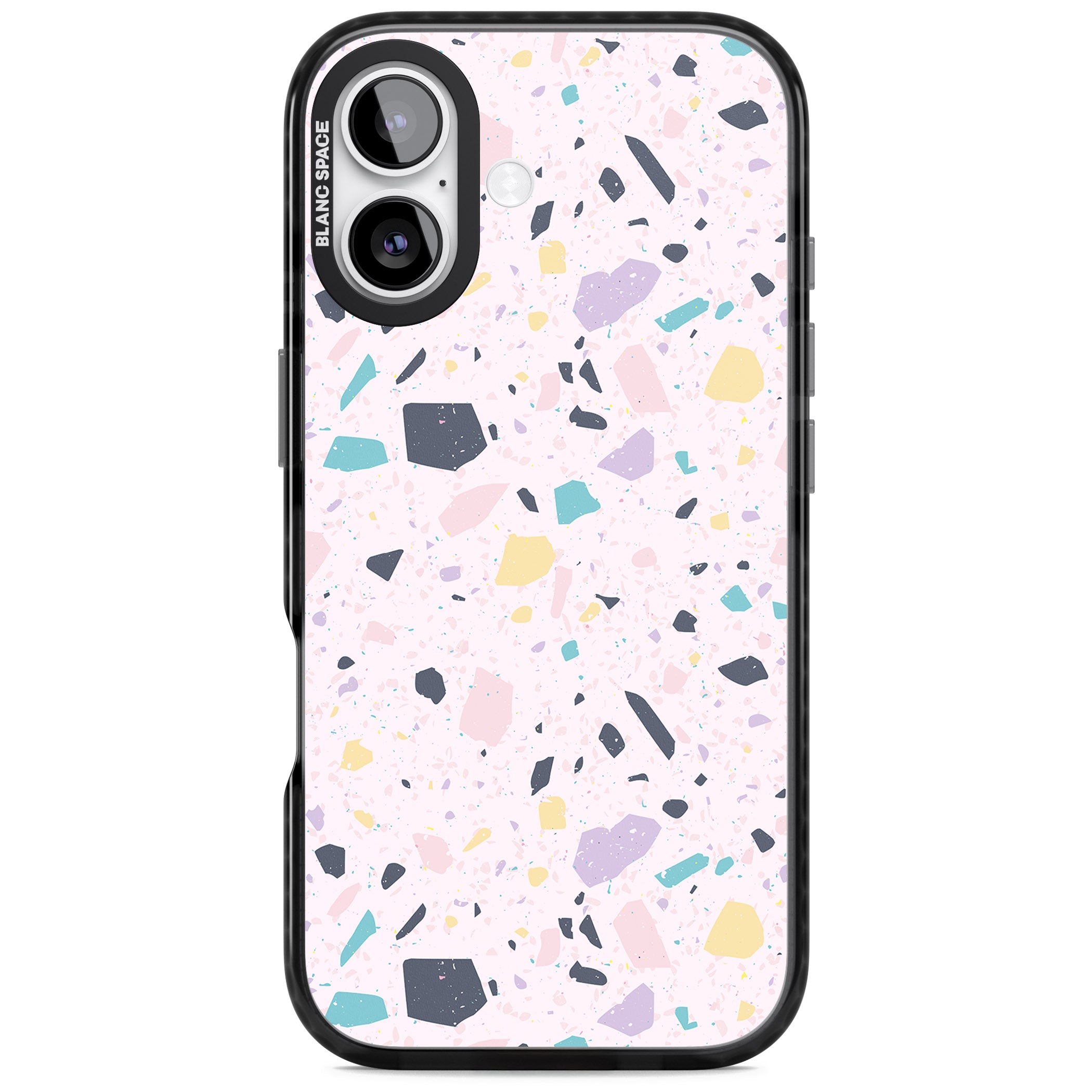 Pink, Purple & Turquoise Terrazzo Pattern iPhone 17 Impact Pro Black Phone Case