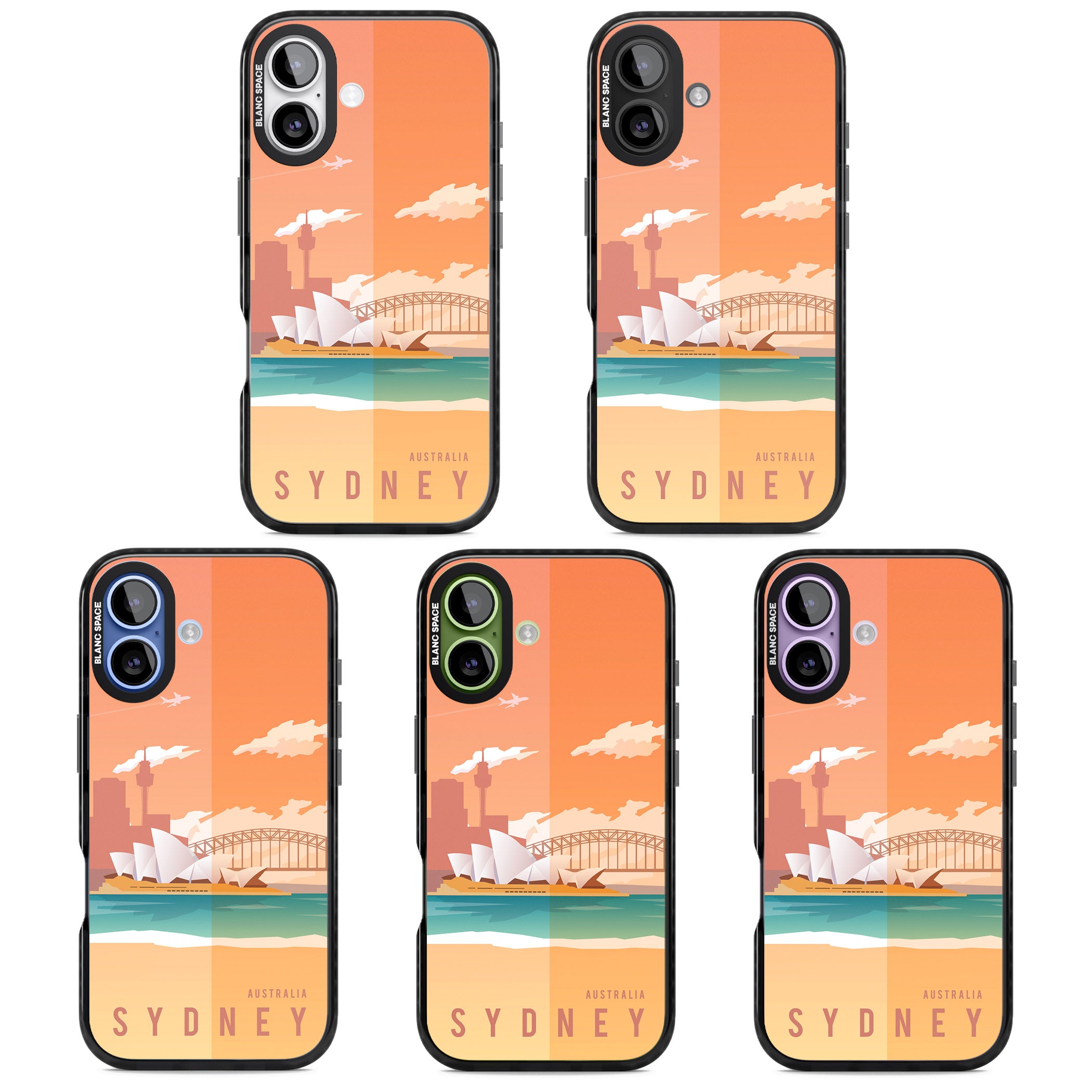 Vintage Travel Poster Sydney iPhone 17 Impact Pro Black Phone Case APT Impact Protection