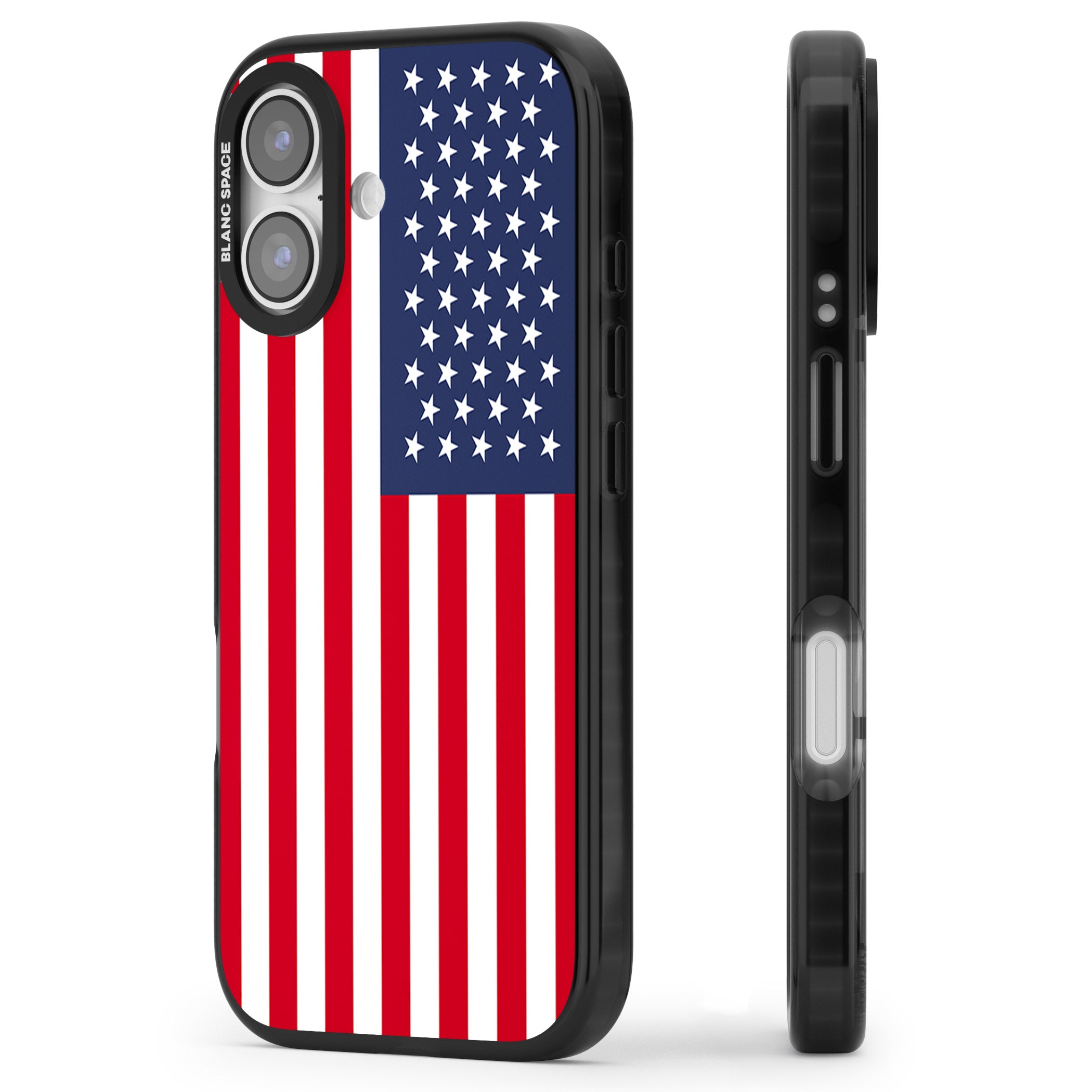 American Flag iPhone 17 Impact Pro Black Phone Case Side Profile