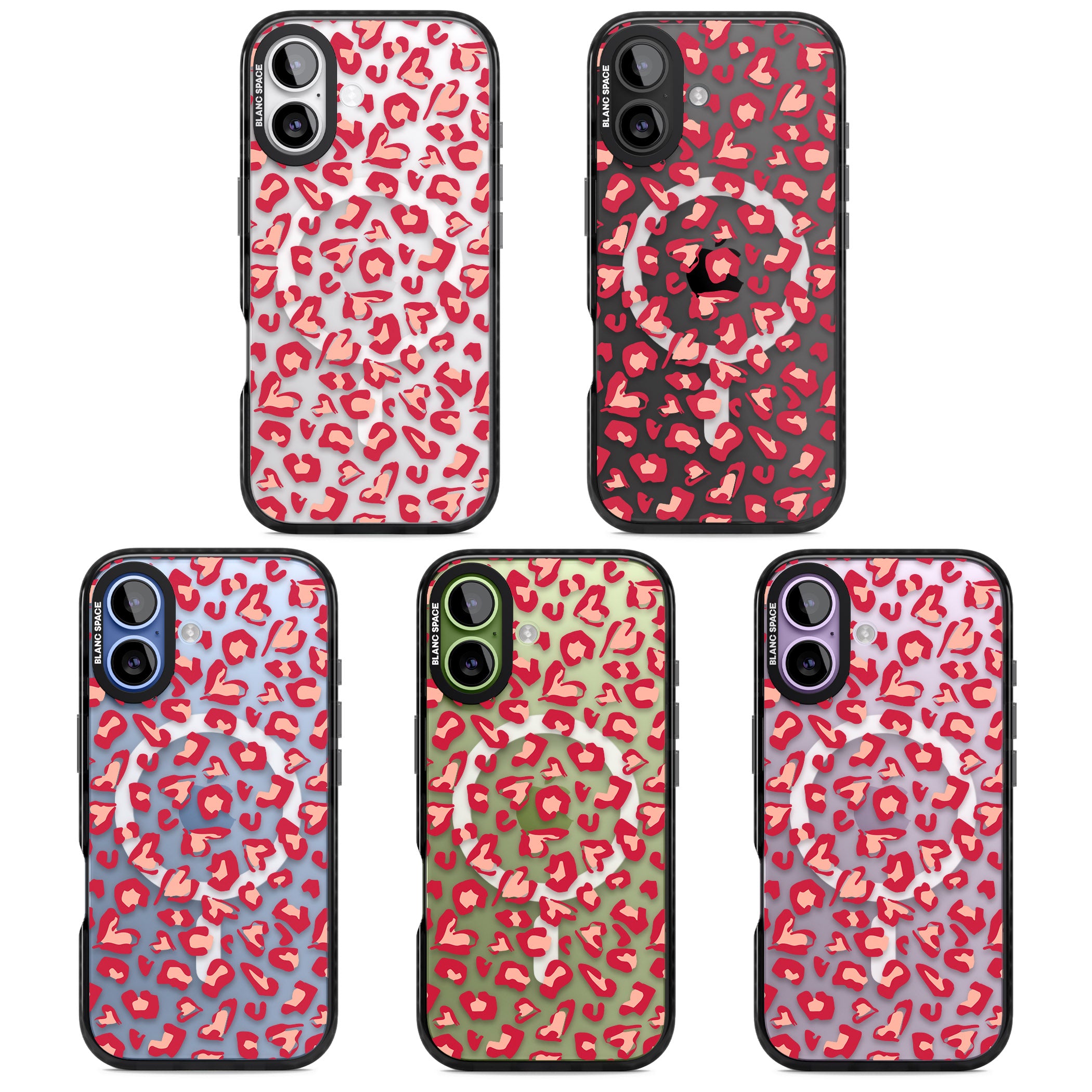 Heart Leopard Print iPhone 17 Impact Pro Black Phone Case APT Impact Protection