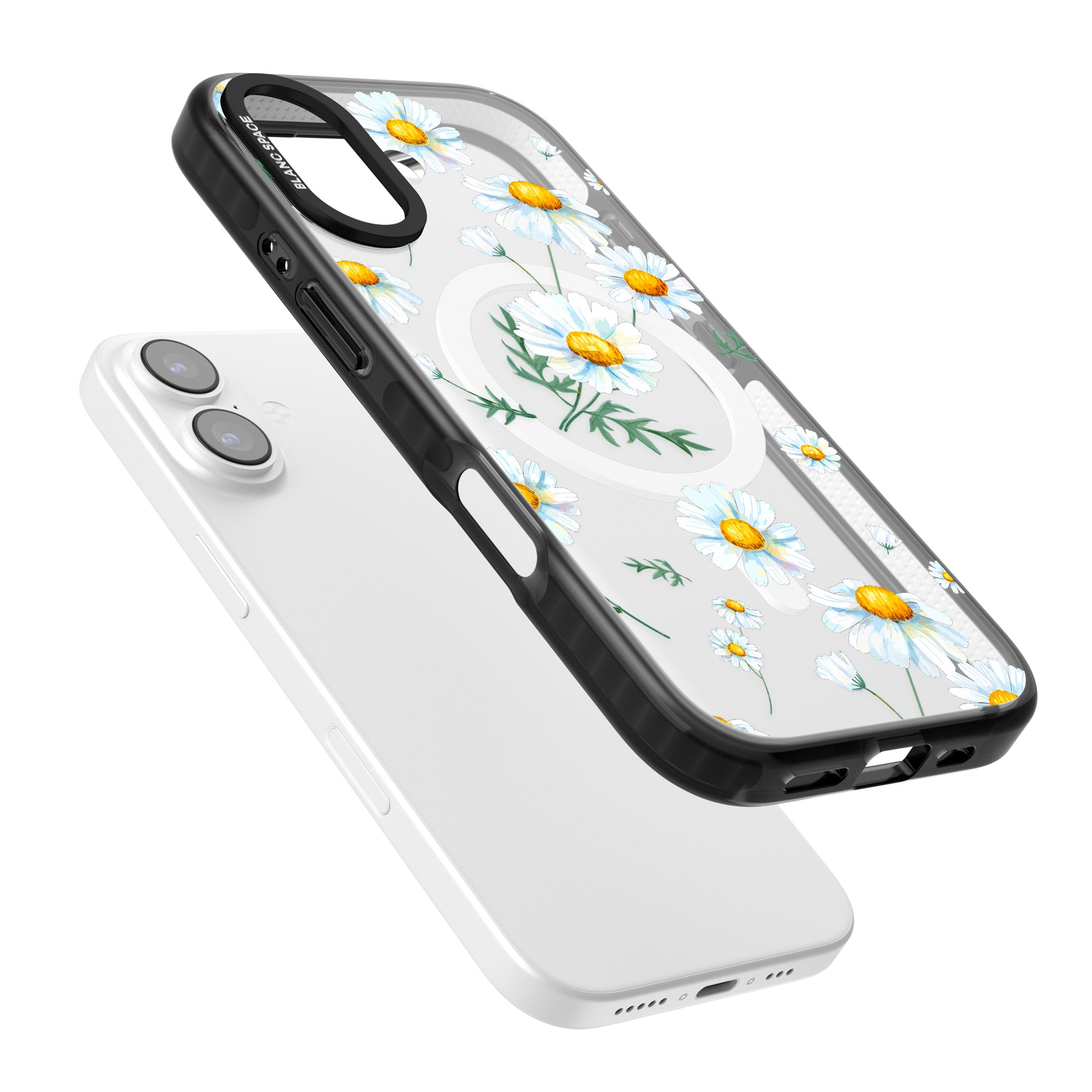 Vintage Painted Daisies iPhone 17 Impact Pro Black Phone Case Colours