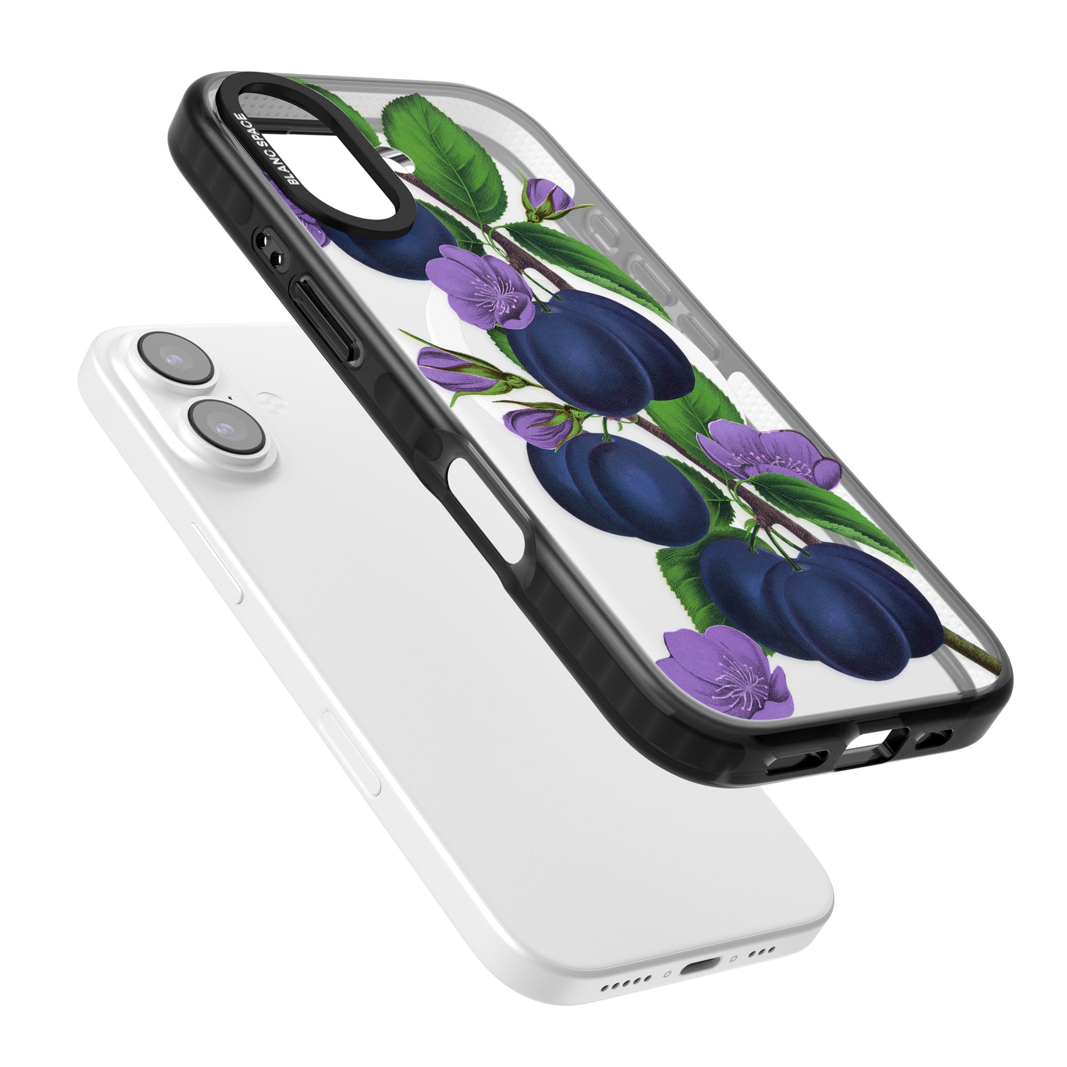 Vintage Painted Plums iPhone 17 Impact Pro Black Phone Case Colours