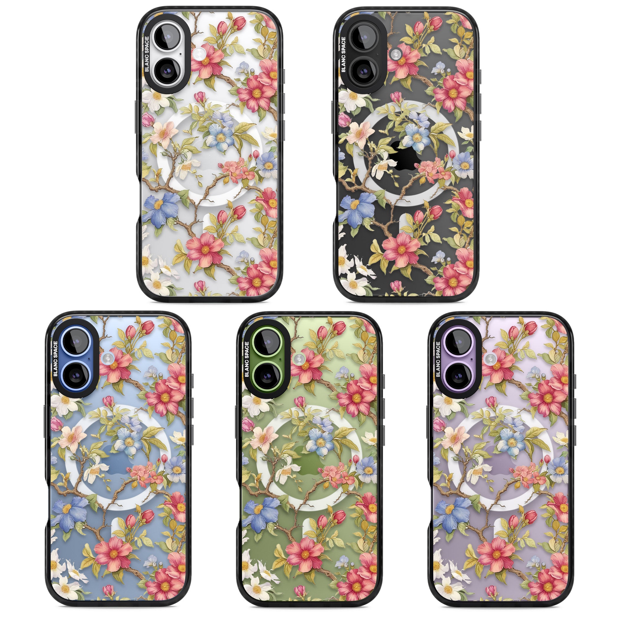 Vintage Vines & Flowers iPhone 17 Impact Pro Black Phone Case APT Impact Protection
