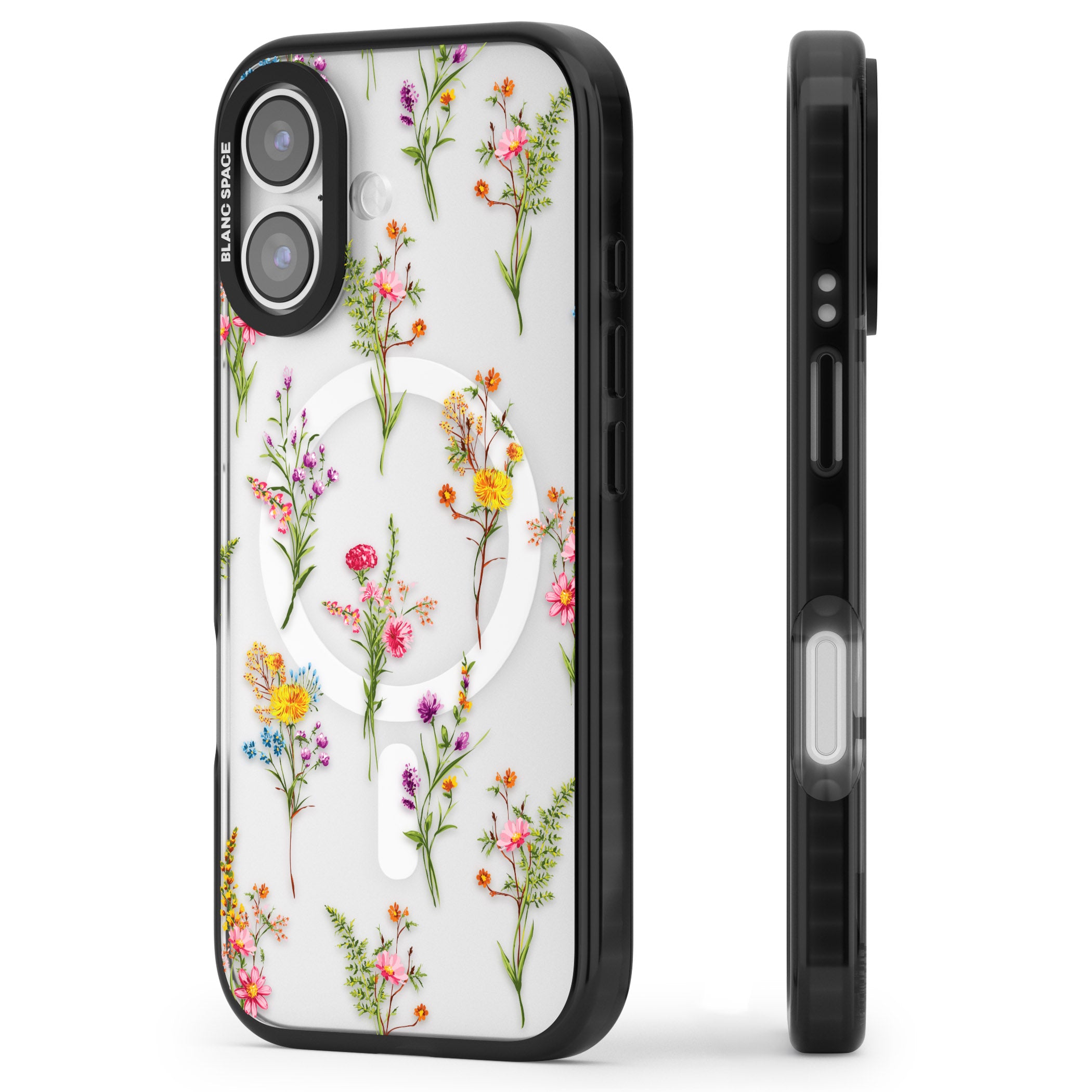Picked Wildflowers iPhone 17 Impact Pro Black Phone Case Side Profile