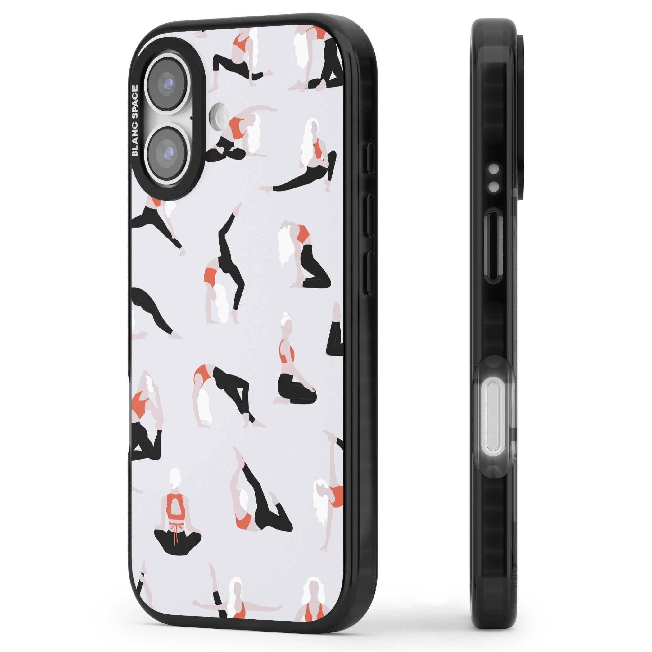 Yoga Poses Standard iPhone 17 Impact Pro Black Phone Case Side Profile