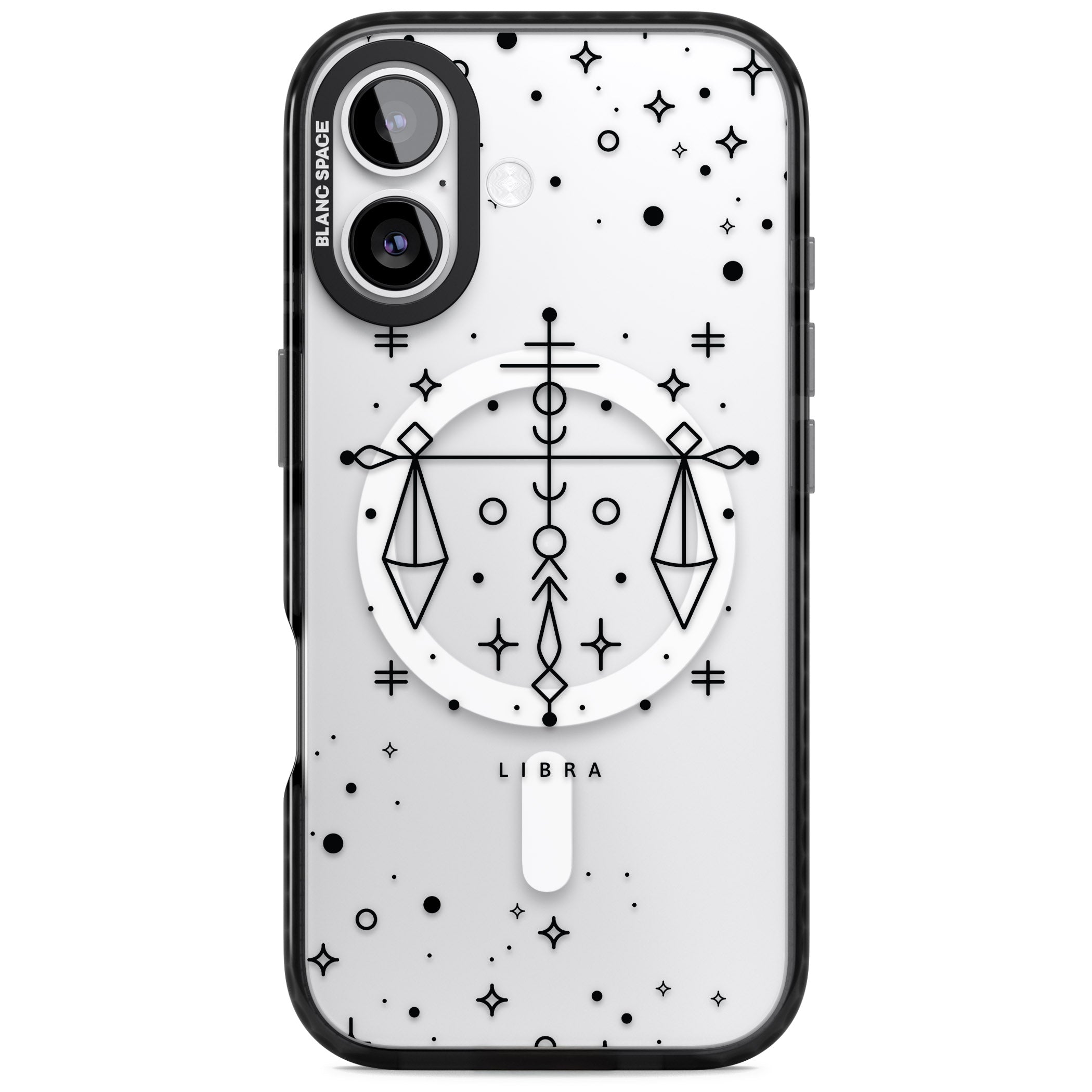 Libra Abstract Zodiac iPhone 17 Impact Pro Black Phone Case