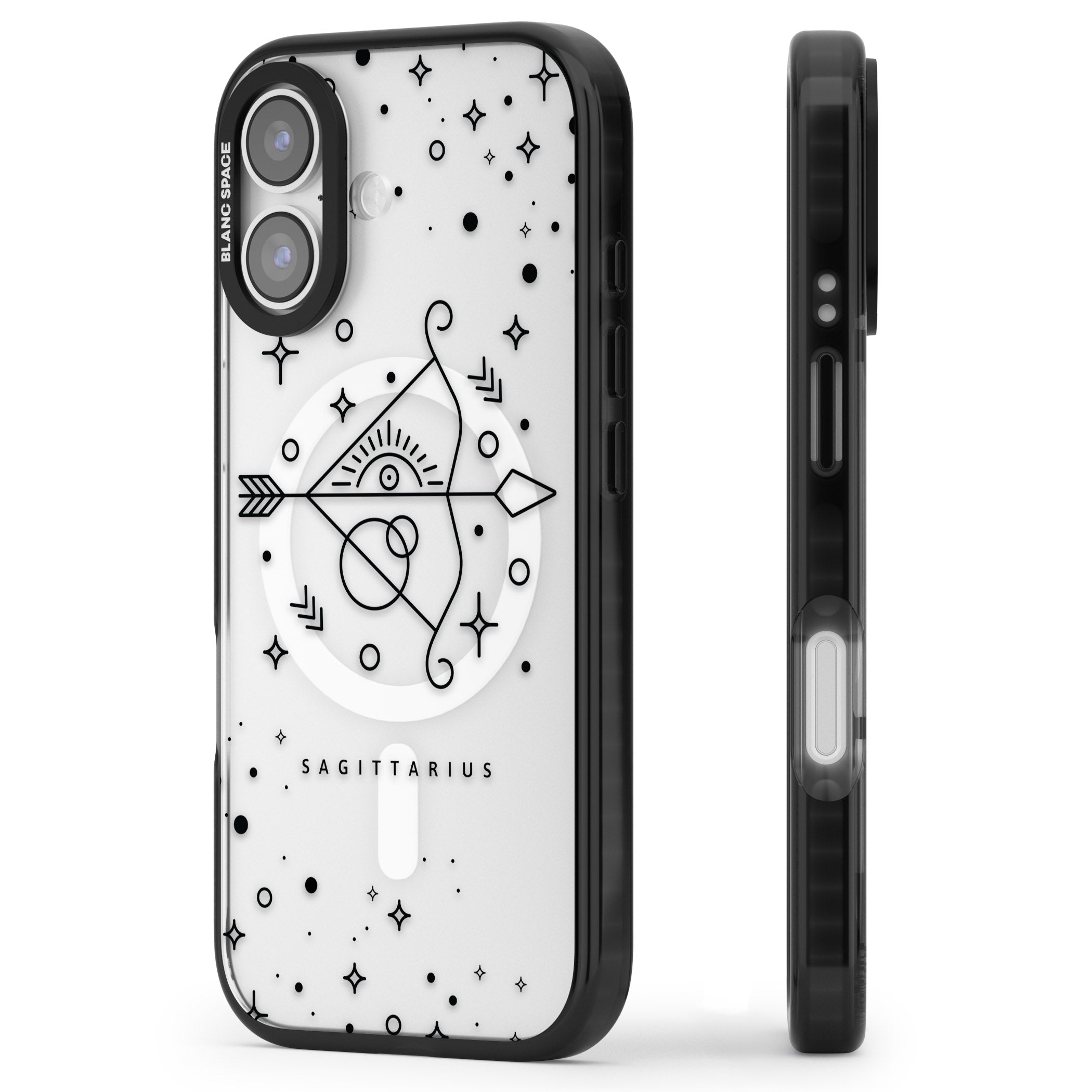 Sagittarius Arcane iPhone 17 Impact Pro Black Phone Case Side Profile