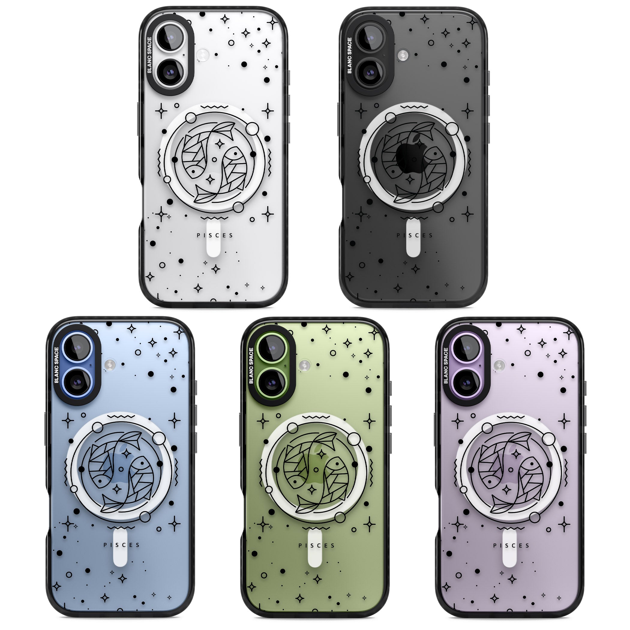 Pisces Emblem Transparent iPhone 17 Impact Pro Black Phone Case APT Impact Protection