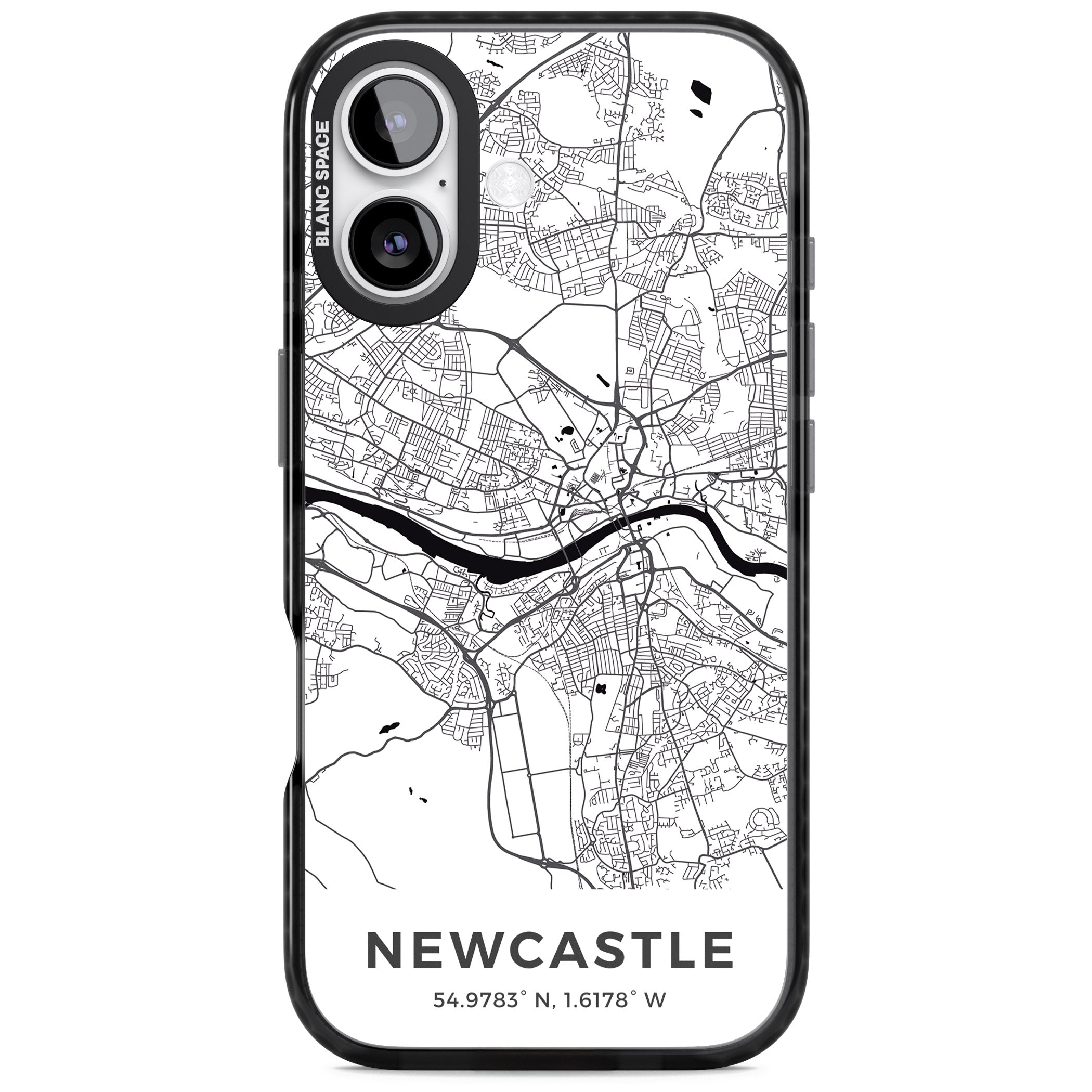 Newcastle City Map iPhone 17 Impact Black Phone Case